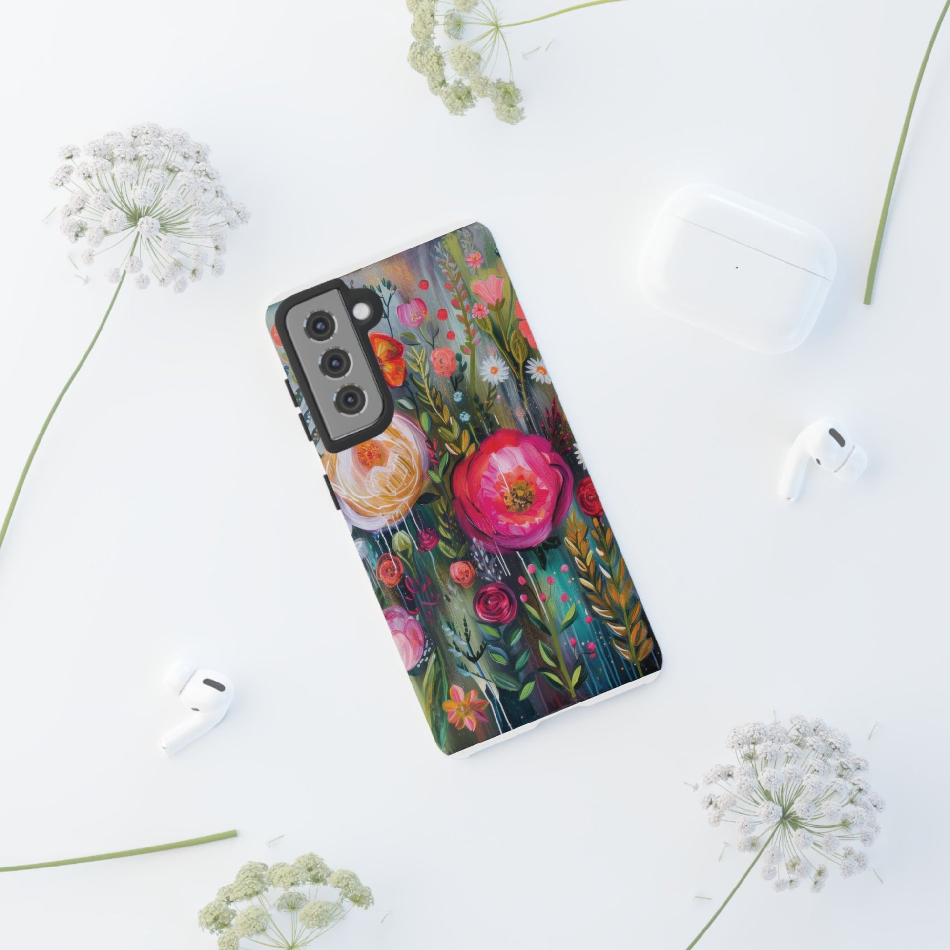 Watercolor Boho Floral Phone Case for iPhone 16 15 14 13 12  21 23 Samsung, and Pixel | Stylish Protective Cover Gift for Her Perfect for Floral Lover - MRSBYVALLE