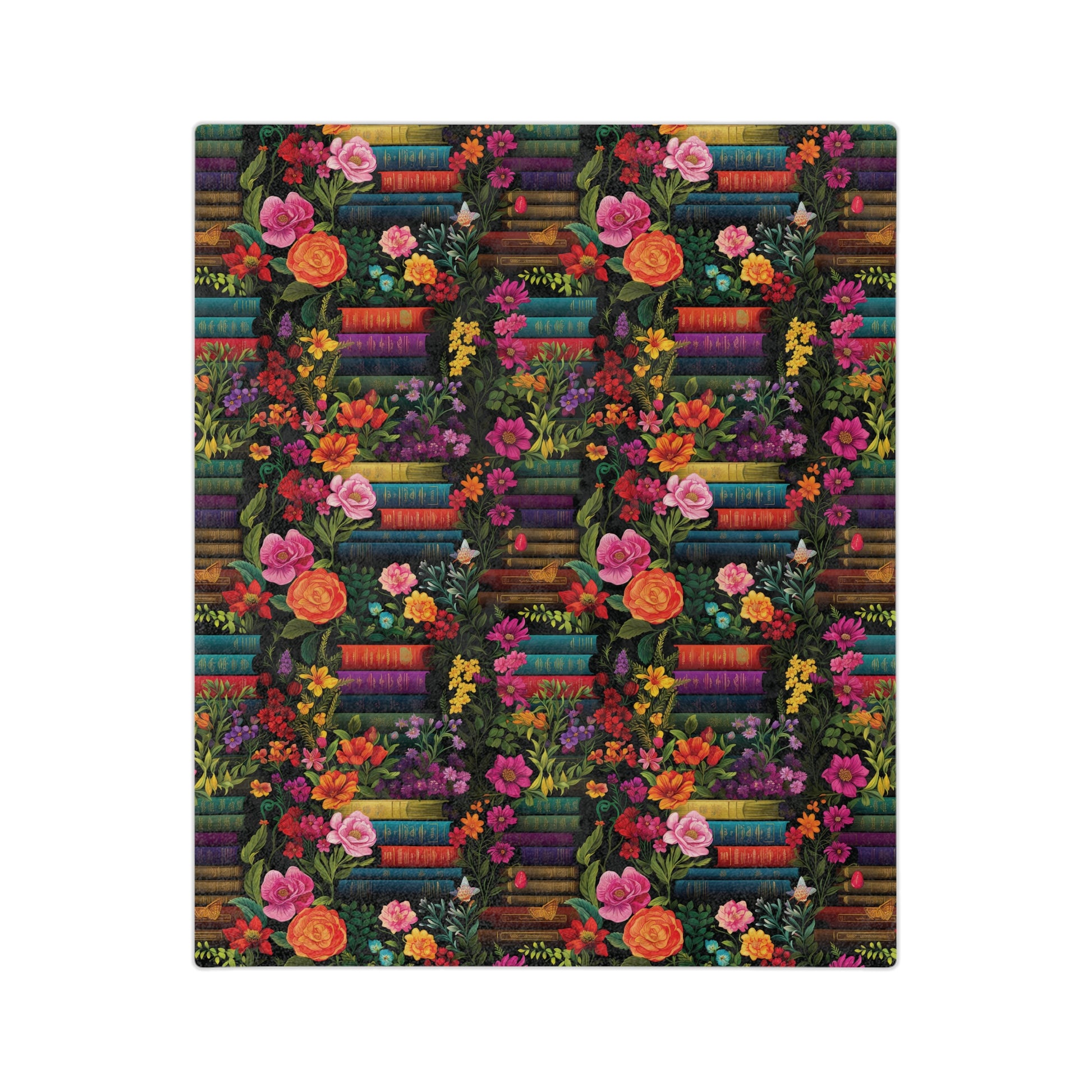 Ultra-Soft Minky Blanket Cozy Comfort Throw Books and Floral Design – Perfect for Reading Nooks and Bedrooms Plush Microfiber for Maximum Comfort Blanket, Perfect for Snuggling Decor, Cozy All-Season Warmth,Housewarming Gift Throw - MRSBYVALLE