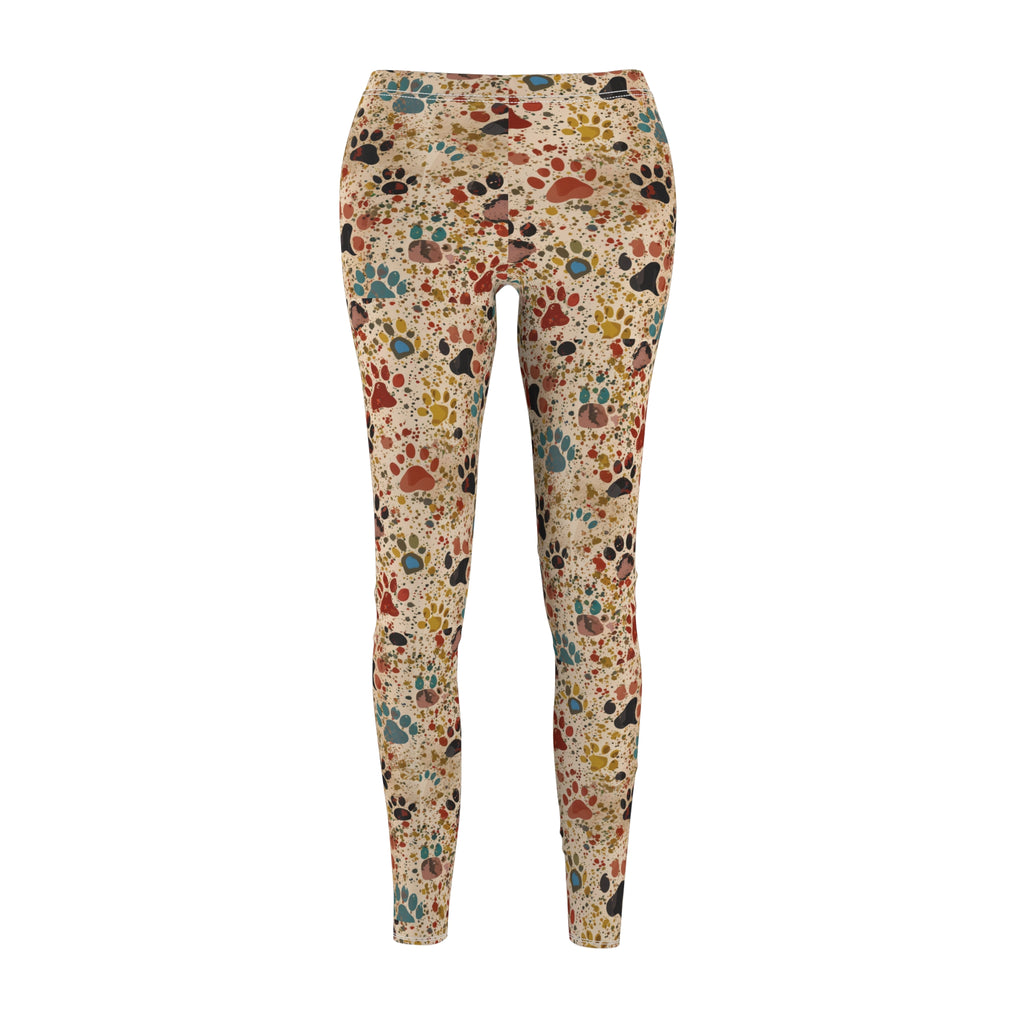 Dog Paws Splatter Pattern Leggings Stylish & Comfy Women's Pants for Everyday Wear, Yoga, or Lounging | Soft, Stretchy, and Perfect for Pet Lovers  Available in Plus Sizes - MRSBYVALLE