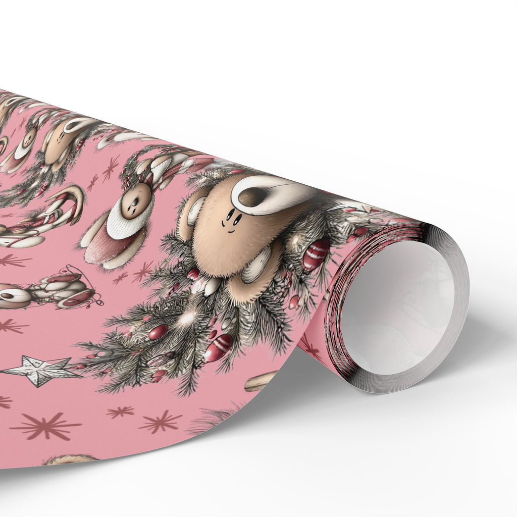 Whimsical Pink Teddy Bear Wrapping Paper Cute Holiday Gift Wrap for Sweet  Cozy Presents