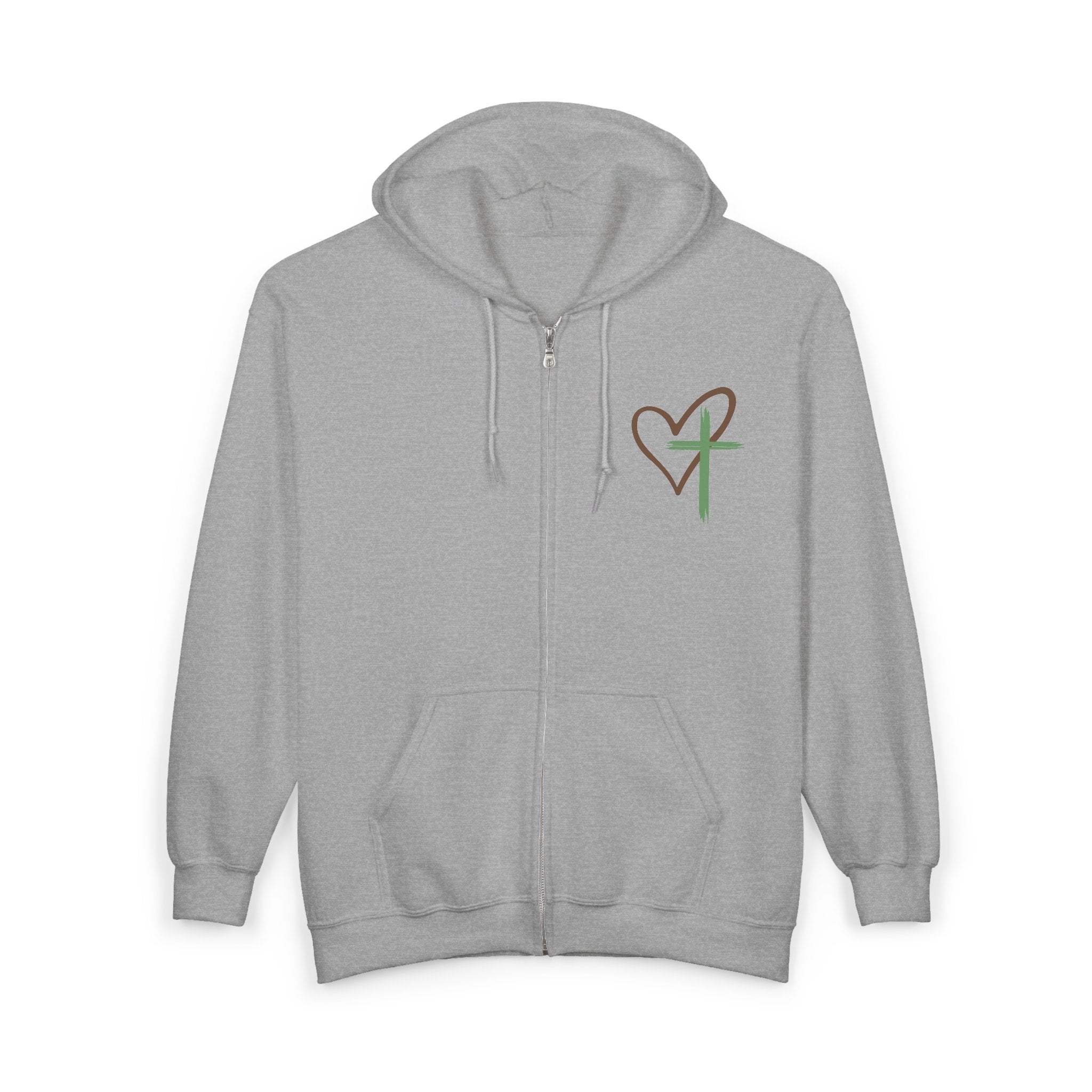 Faith-Inspired Full Zip Hoodie - "Jesus Has My Back"