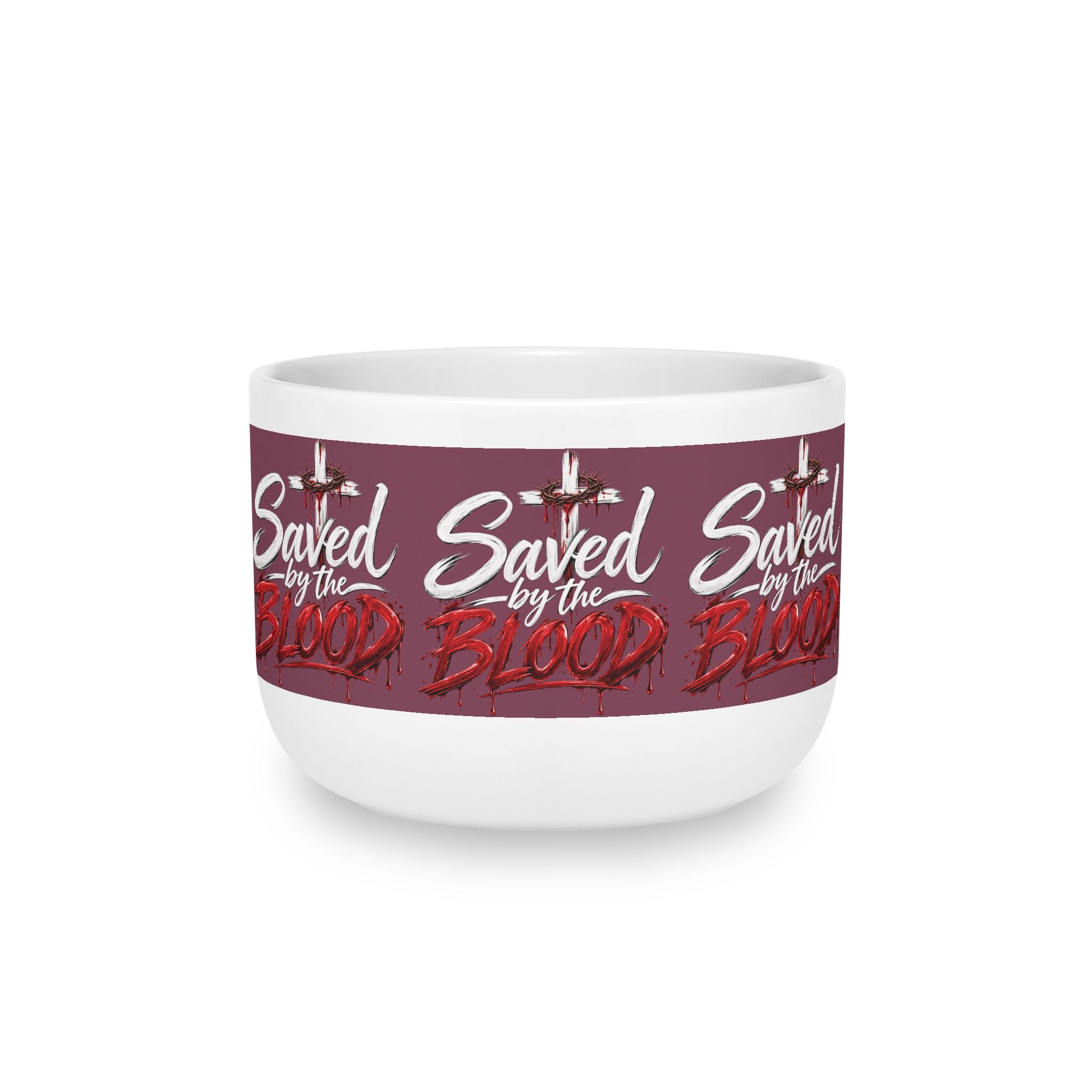Saved by the Blood Ceramic Latte Mug — 25oz Christian Faith Coffee Bowl