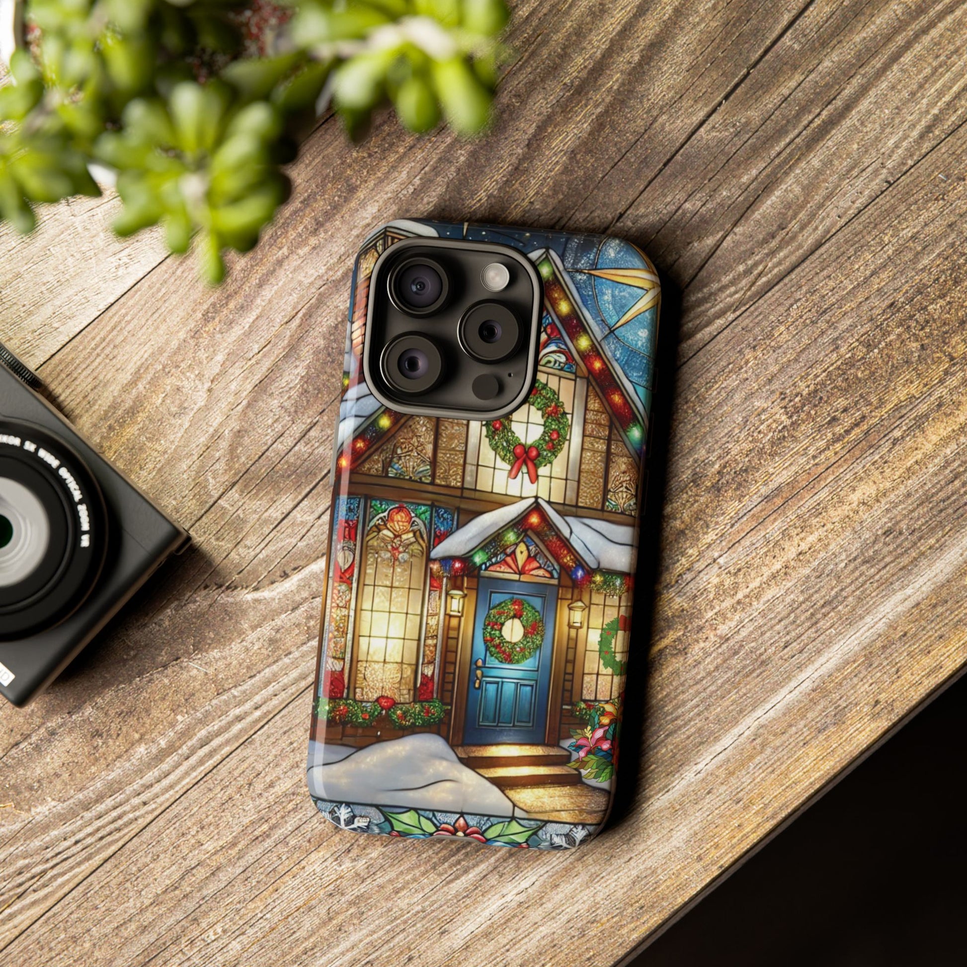 Stain Glass Christmas Phone Case Unique Holiday Protection for Your Device | Stylish & Durable Cover Gift for Her Phone 15, Samsung iPhone Samsung Accessory Gift for Her - MRSBYVALLE