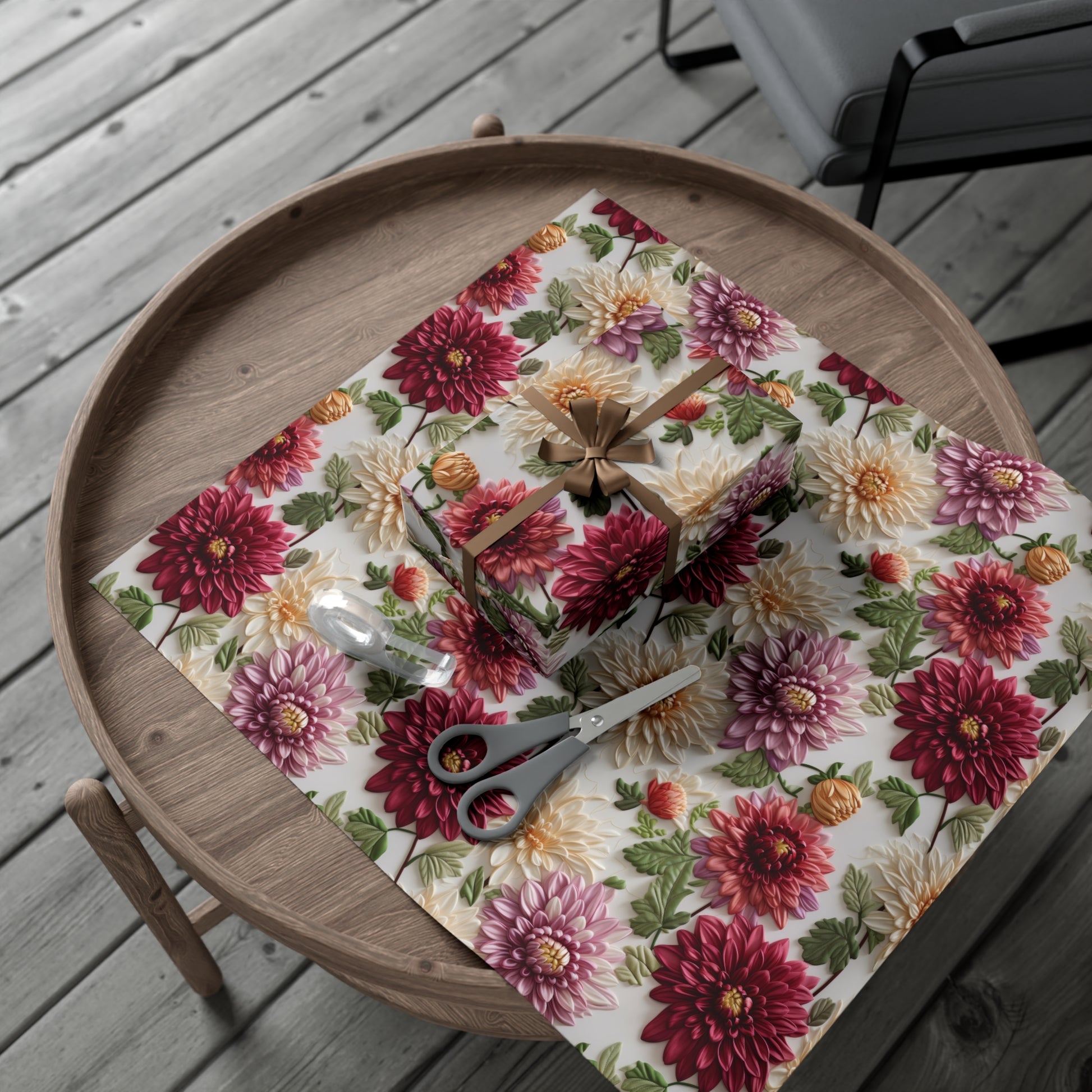 Elegant Fall Floral Wrapping Paper | Autumn-Inspired Gift Wrap with Vibrant Seasonal Blooms | Perfect for Thanksgiving, Birthdays, & Special Occasions | Premium Quality Gifts Moms - MRSBYVALLE