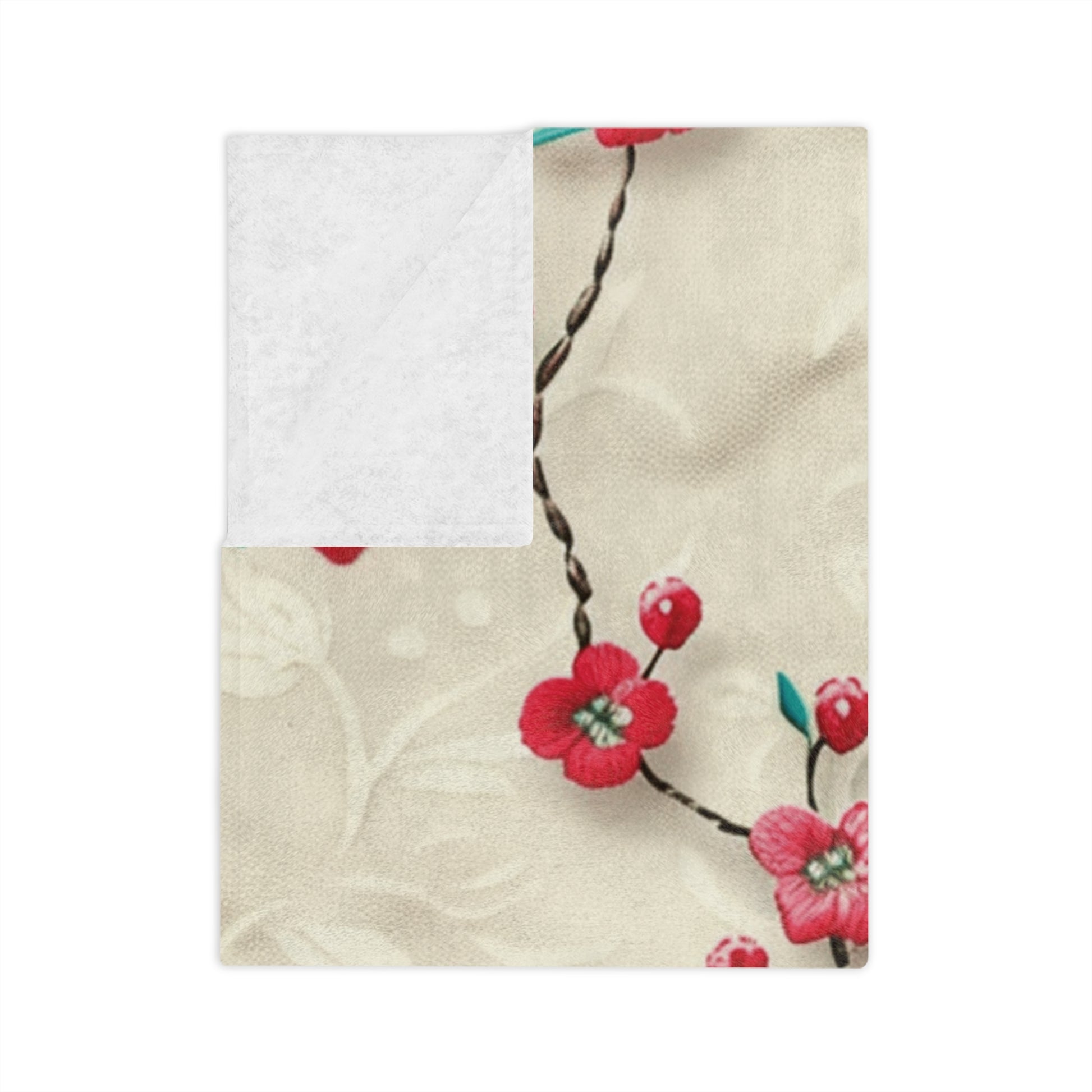 Cozy 3D Embroidery Illusion Red Flowers Minky Blanket Elegant Floral Comfort for Home & Gift Throw - Ultra Soft lightweight Perfect for Home, Couch, or Bed | Best Gift  Comfort Blanket, Perfect for Snuggling Housewarming Gift Throw - MRSBYVALLE