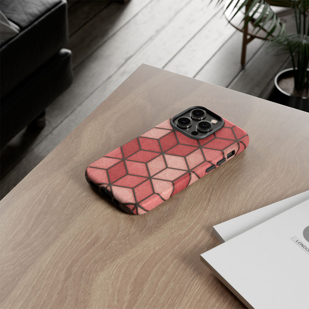 Geometric Stained Glass Illusion Phone Case Colorful Abstract Art, Aesthetic Protective Cover for iPhone, Samsung & Google, Unique Gift Idea Mom