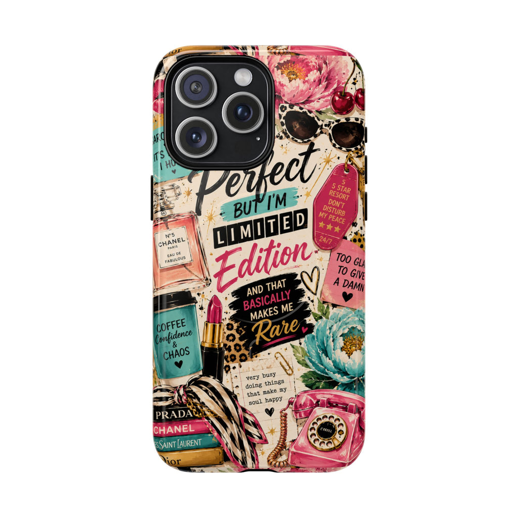 Perfect I'm Limited Edition phone case Tough Magnetic Case has Retro Funny Women's Gift Chic Pink Vintage iPhone & Samsung