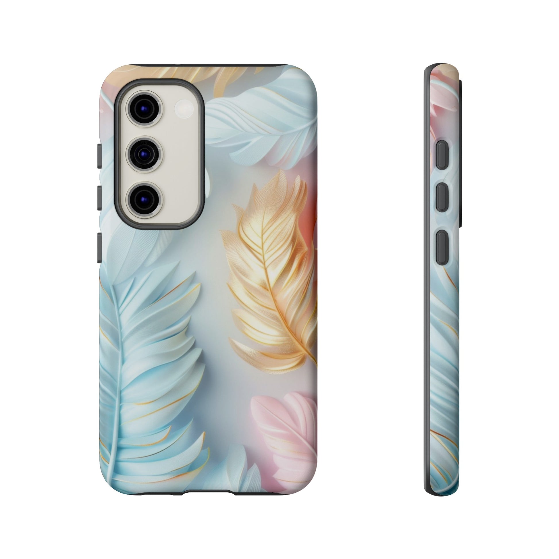 Pastel Feathers Protective Phone Case Gift for Her Phone 15, Samsung iPhone Samsung Gift for Her Case iPhone 15, Samsung iPhone Samsung Accessory Gift for Her