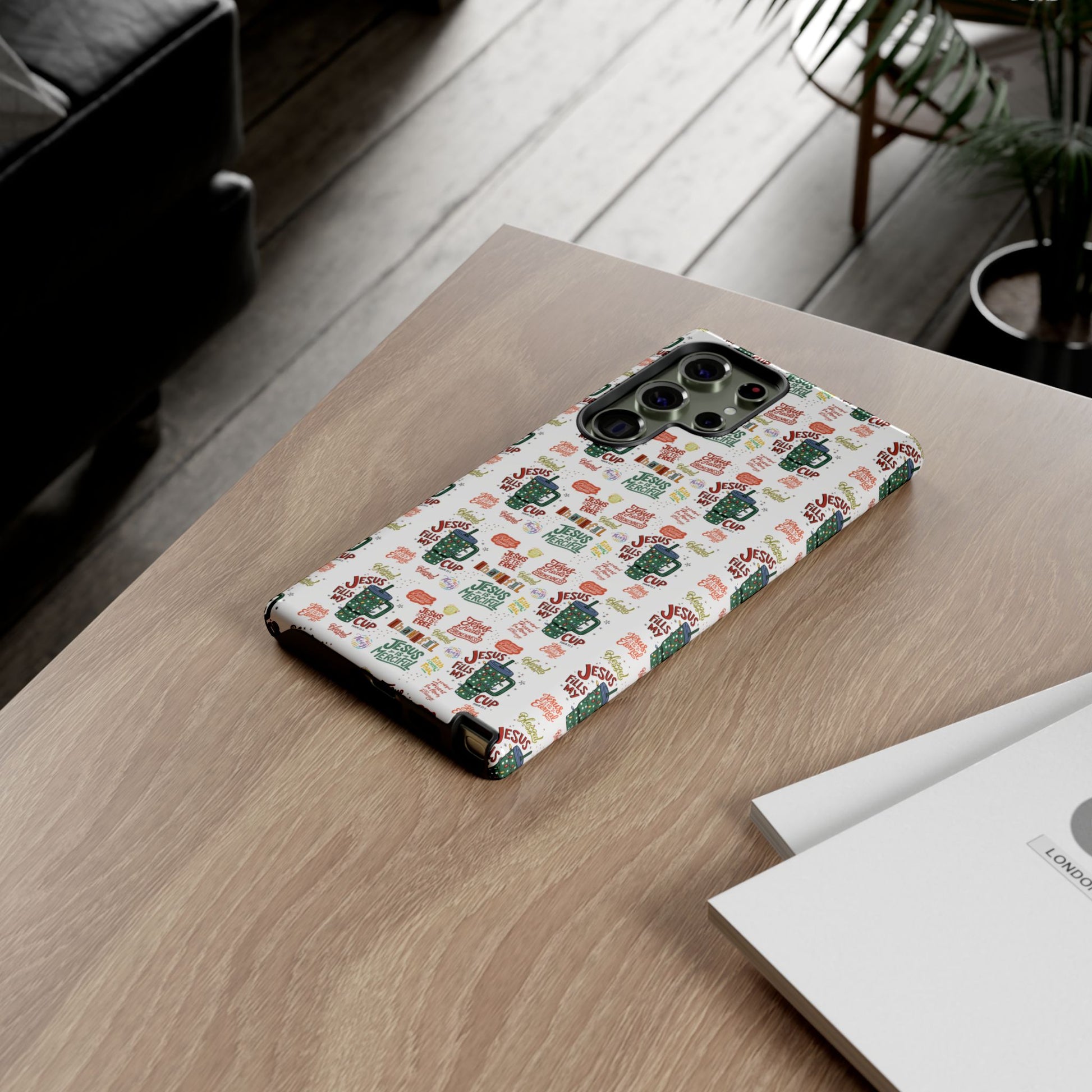 Jesus Fill My Cup Phone Case Cute Floral Design in Red, Pink, Blue – Aesthetic Protective Case for iPhone and  Android