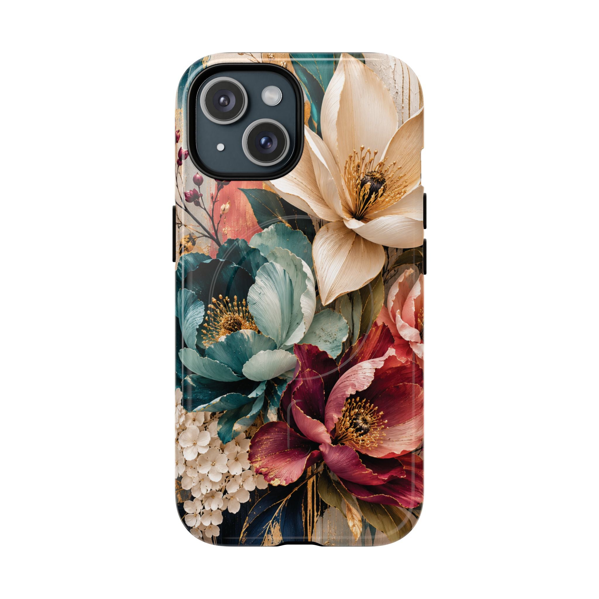 Vintage Floral Bouquet phone case Tough Magnetic Case Velvet Bloom Floral Art iPhone Case  Botanical Protective Case Samsung Modern Garden