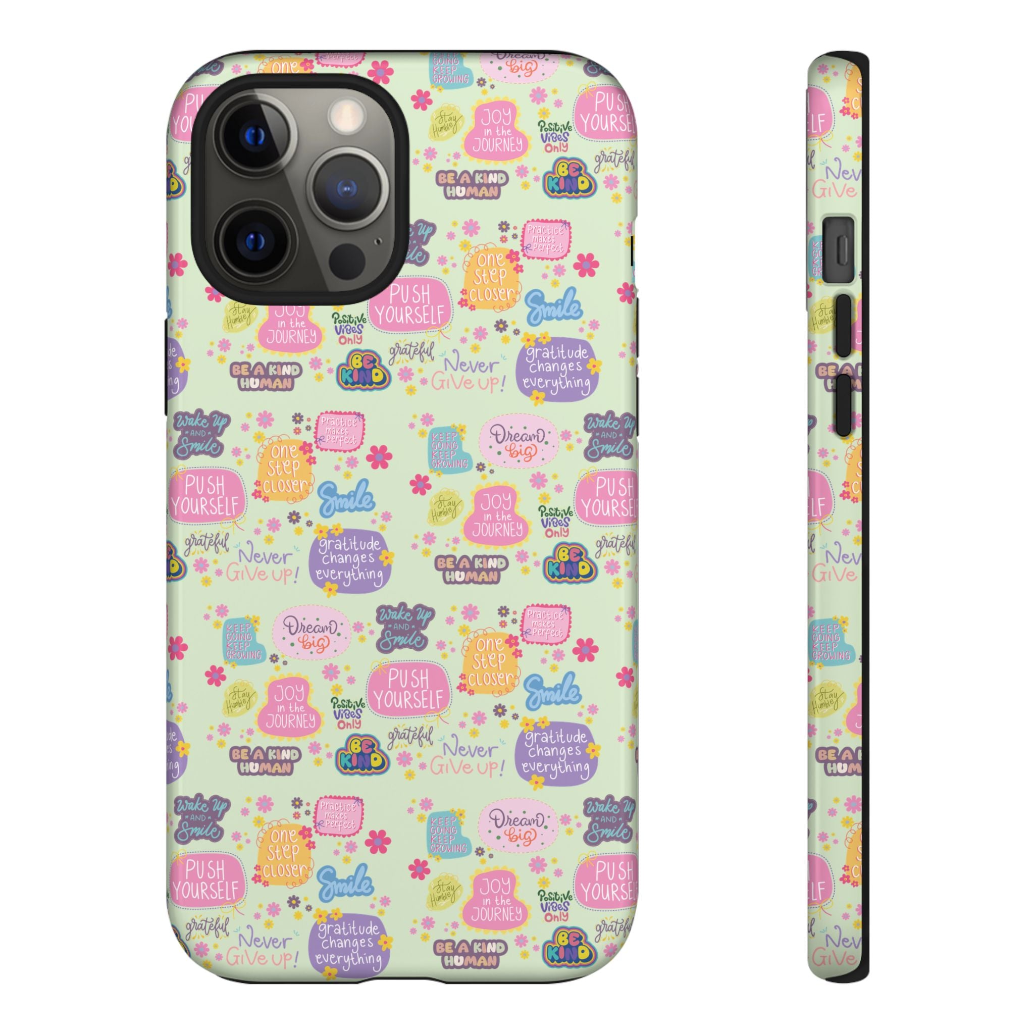 Good Vibes Only Protective Phone Case  Shockproof Slim Aesthetic Motivational Quote Cover, Positive Affirmation Gift for Mom, Teens & Besties | iPhone & Galaxy