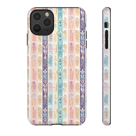 Boho Pastel Feathers Modern Watercolor Abstract Phone Case Compatible with iPhone, Samsung & More - Stylish, Durable Protection with Vibrant Artistic Design Perfect Gift for Her