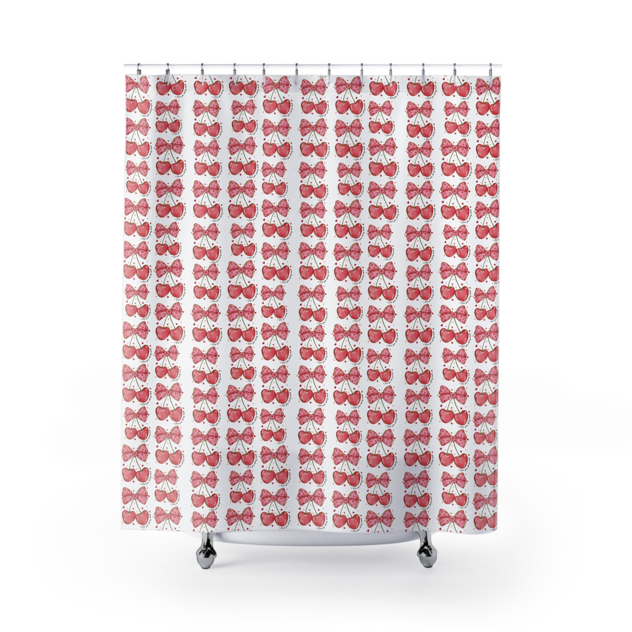 Housewarming Shower Curtains Bows and Cherries  Refresh your bathroom with our bursting with color and style. Transform your space and shop now for a vibrant upgrade!