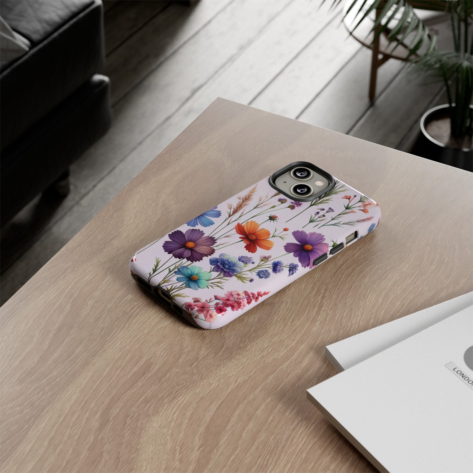 Lavender Wildflowers Protective Phone Case Gift for Her Phone 15, Samsung iPhone Samsung Gift for Her Case iPhone 15, Samsung iPhone Samsung Accessory Gift for Her.