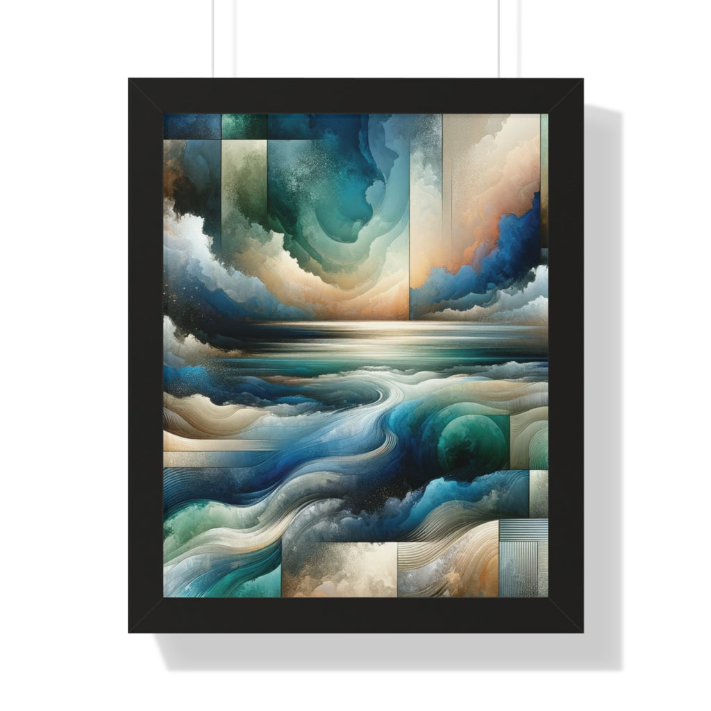 Contemporary Elegance Abstract Modern Art Framed Canvas Print Wall Classic Encased in Black, White, or Walnut Frames with Durable Acrylic Protection Ready to Hang Timelessly Crafted..