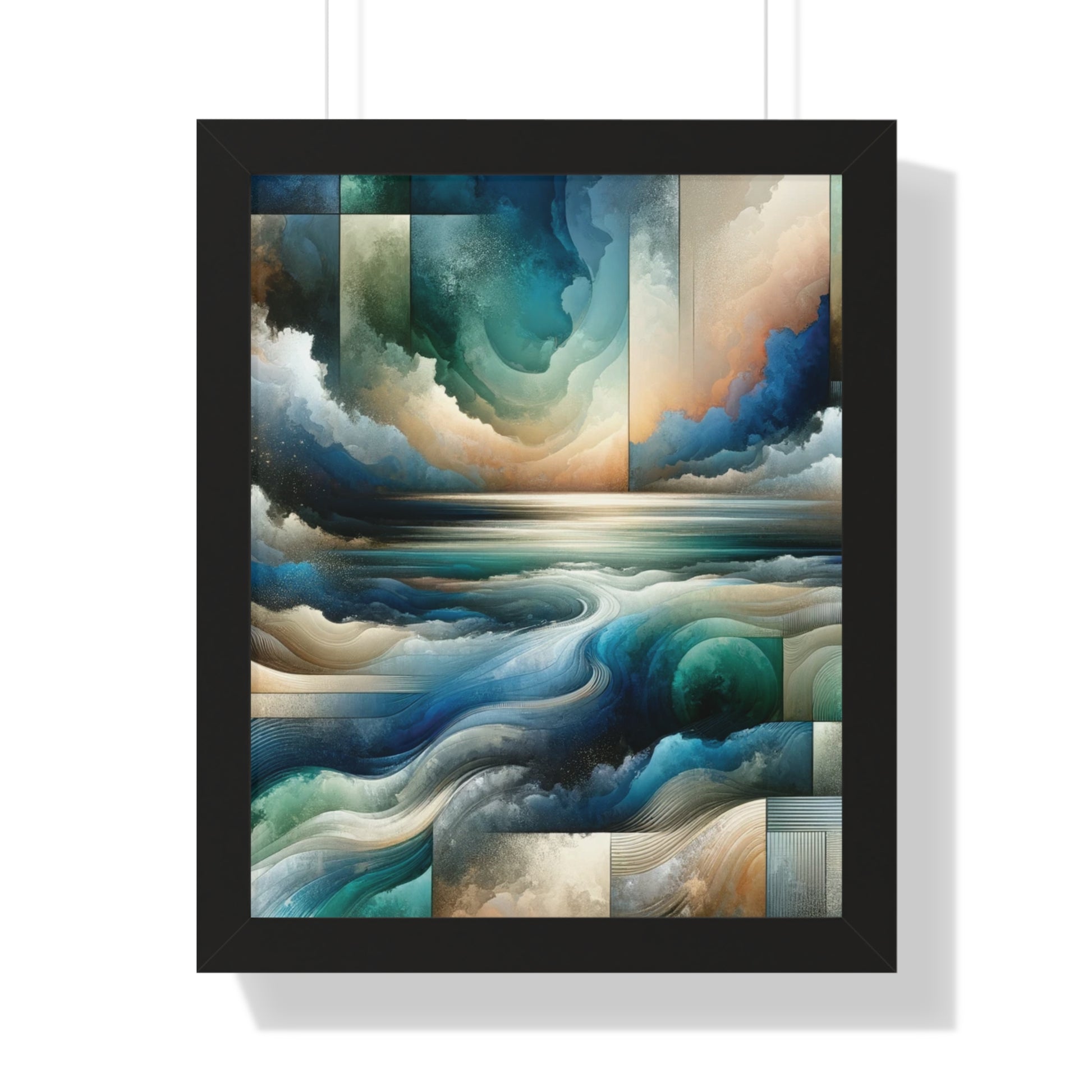 Contemporary Elegance Abstract Modern Art Framed Canvas Print Wall Classic Encased in Black, White, or Walnut Frames with Durable Acrylic Protection Ready to Hang Timelessly Crafted..
