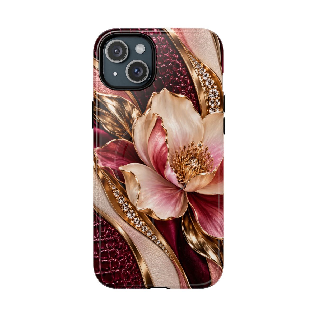 Magnetic Tough Phone Case — Vintage Rose Floral Armor