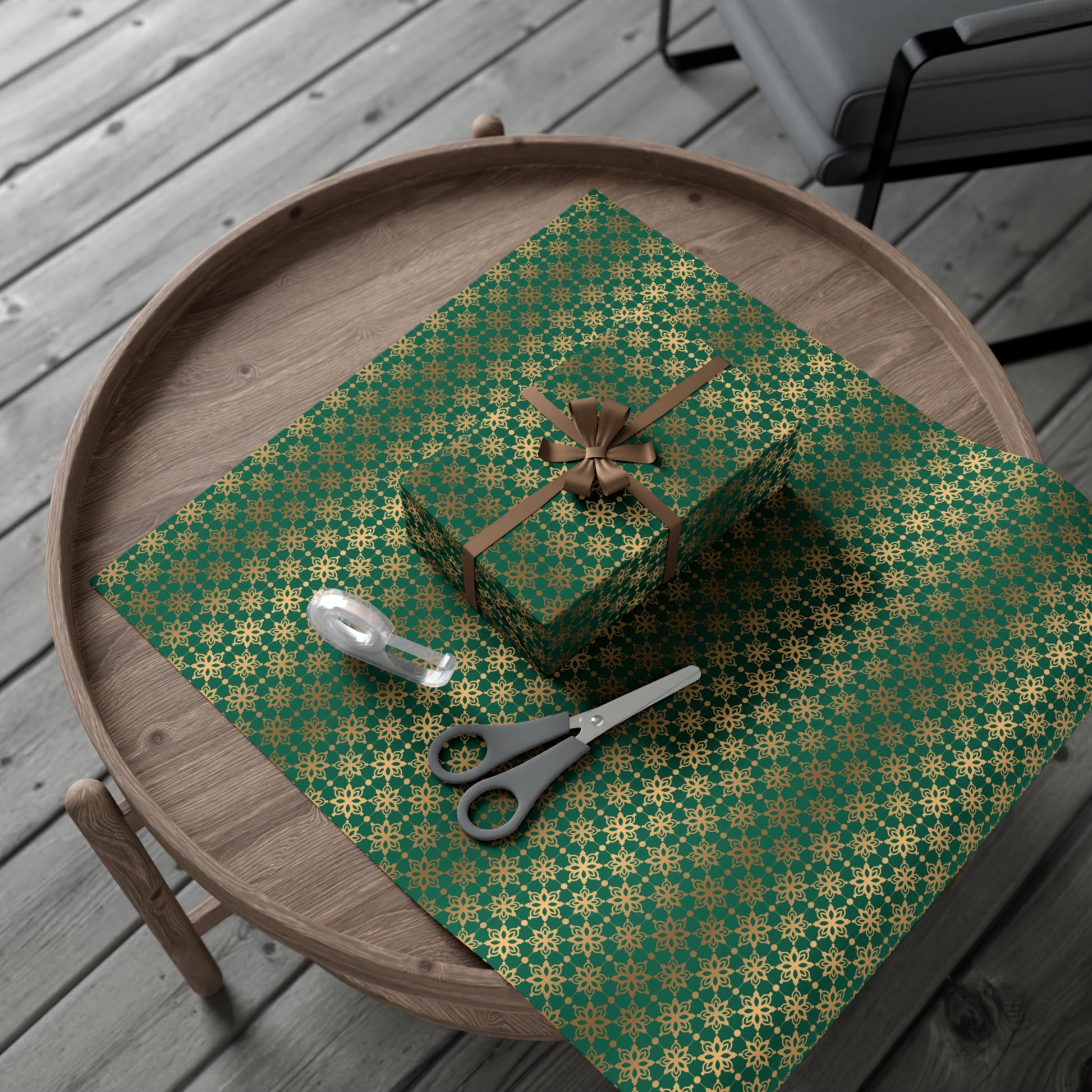 Elegant Luxuries Emerald Green Wrapping Paper with Gold Accents Perfect for Christmas Gifts, Weddings, & Special Occasions – Premium Quality Gift Wrap for Luxurious Presentation - MRSBYVALLE