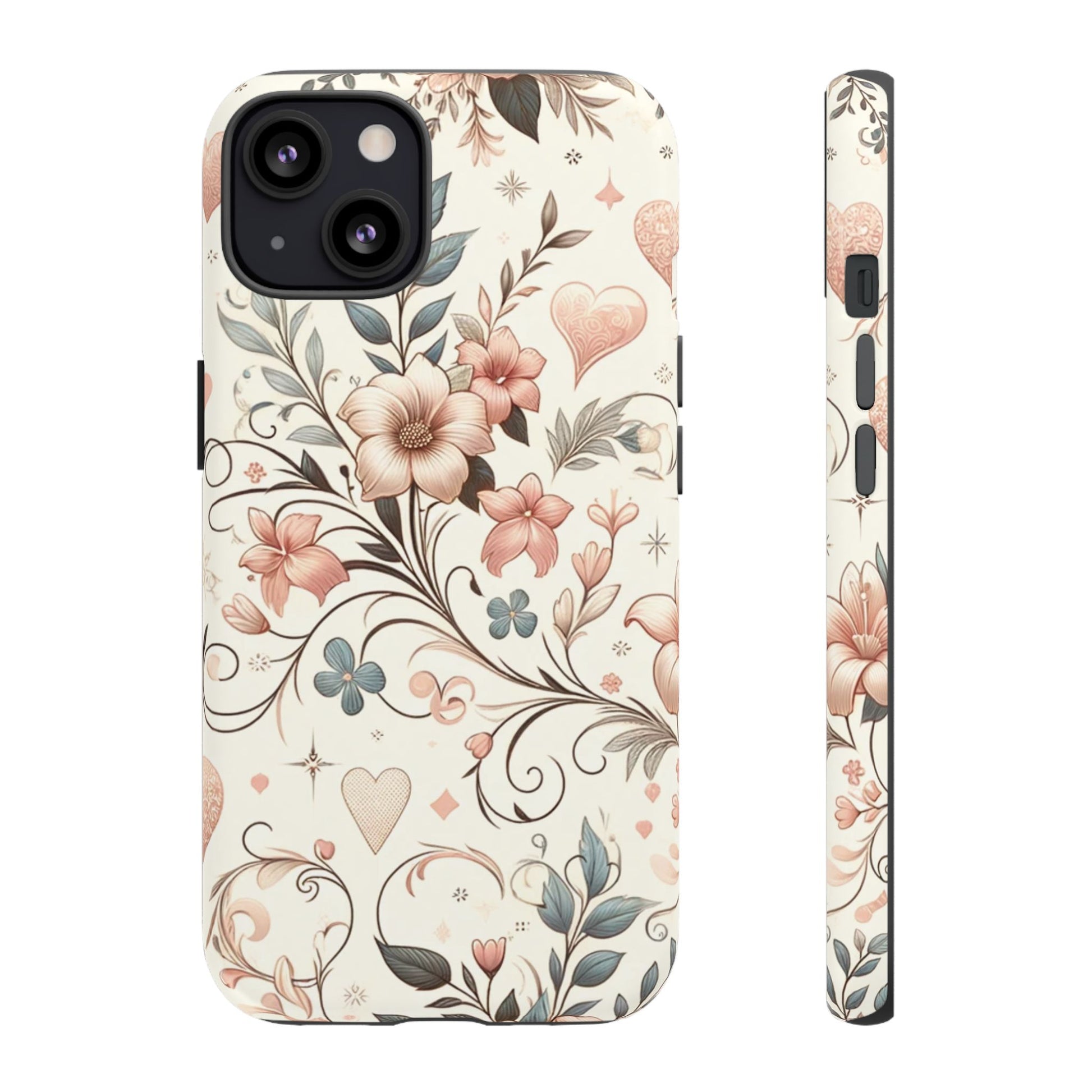 Floral Design Luxury Phone Tough Case Floral Elegant Durable Stylish for Modern Devices iPhone 17, 16 15, Samsung iPhone Samsung Accessory Gift for Her