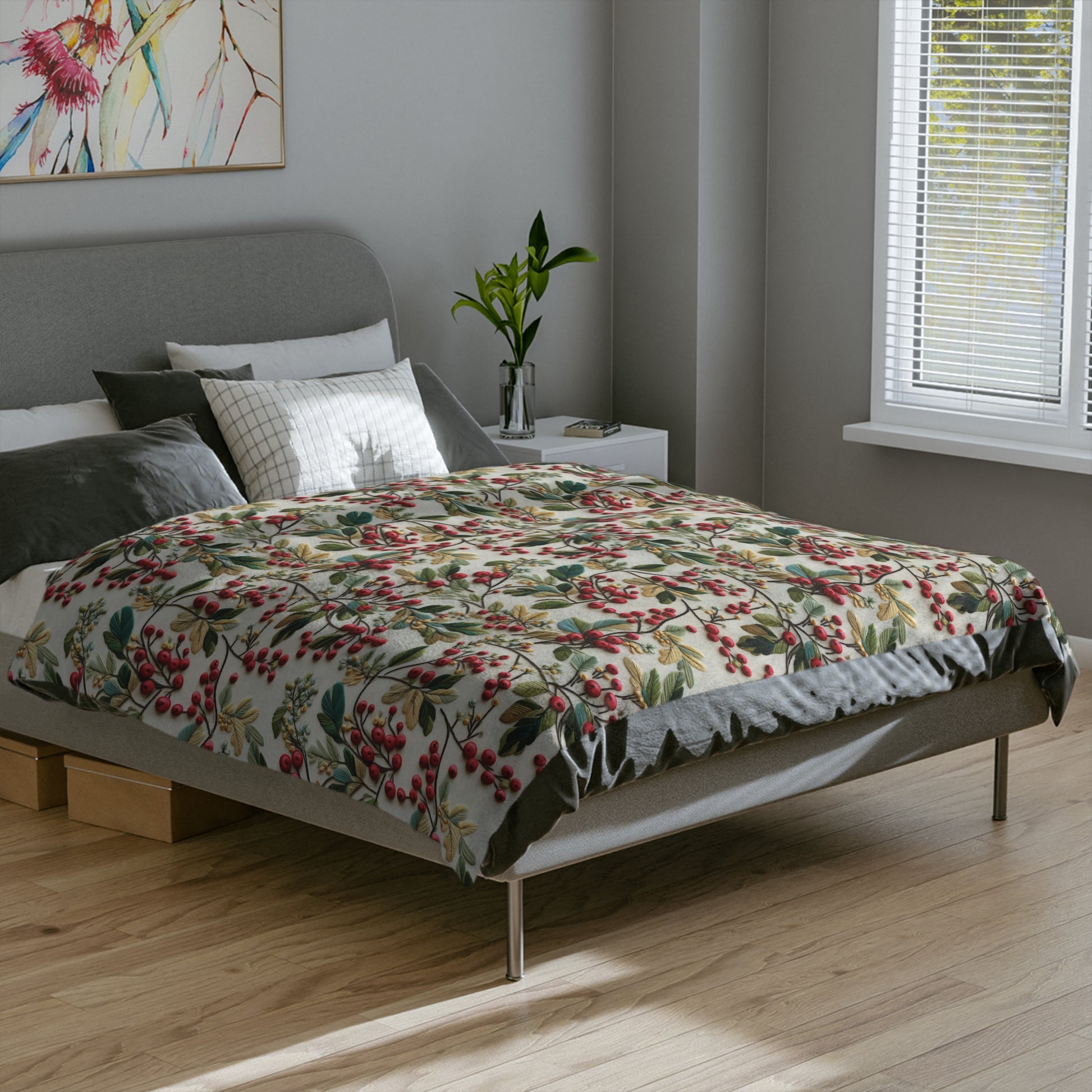 New House Holly Wildflowers Boho Chic Throw Ultra-Soft Minky Blanket Cozy Comfort Blanket Elegant Home Decor Plush Microfiber for Maximum Comfort Blanket, Perfect for Snuggling Decor, Cozy All-Season Warmth, Housewarming Gift Throw - MRSBYVALLE