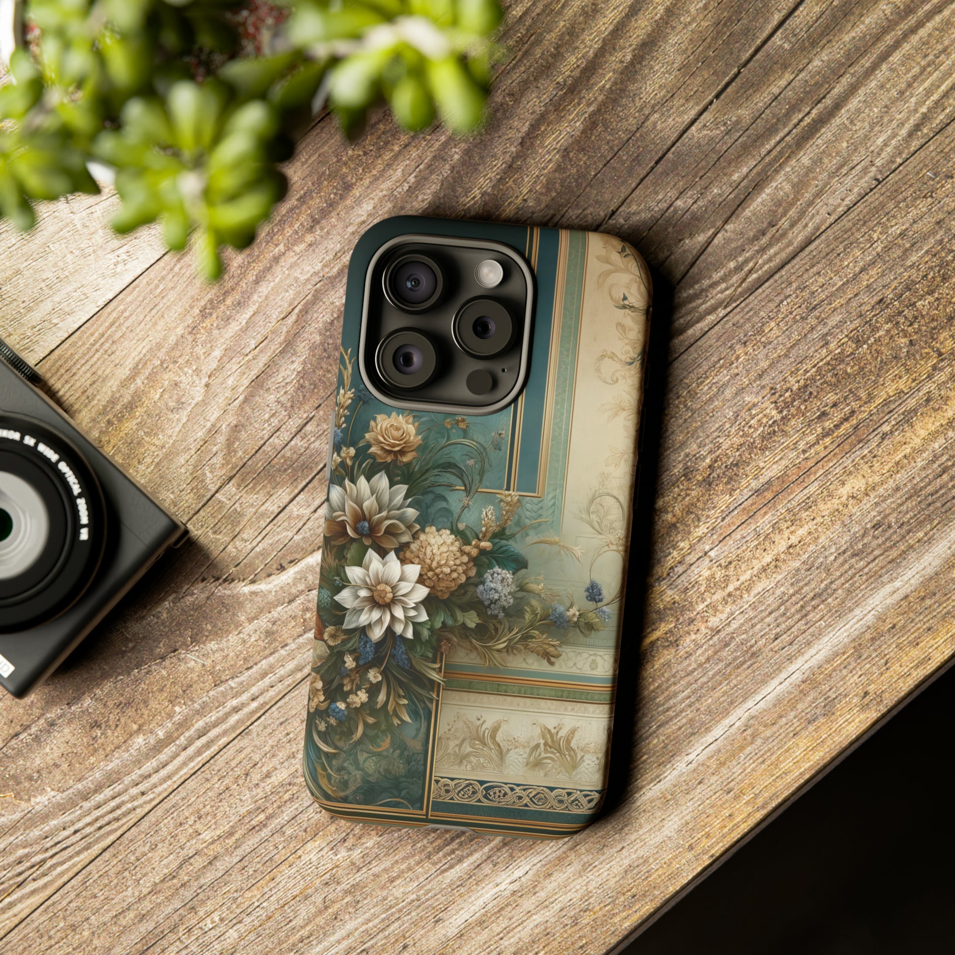 Victorian Floral Boho Luxury Phone Tough Case Floral Elegant Durable Stylish for Modern Devices iPhone 15, Samsung iPhone Samsung Accessory Gift for Her.