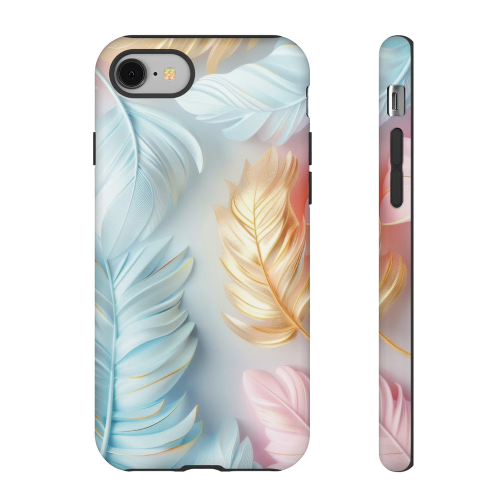 Pastel Feathers Protective Phone Case Gift for Her Phone 15, Samsung iPhone Samsung Gift for Her Case iPhone 15, Samsung iPhone Samsung Accessory Gift for Her