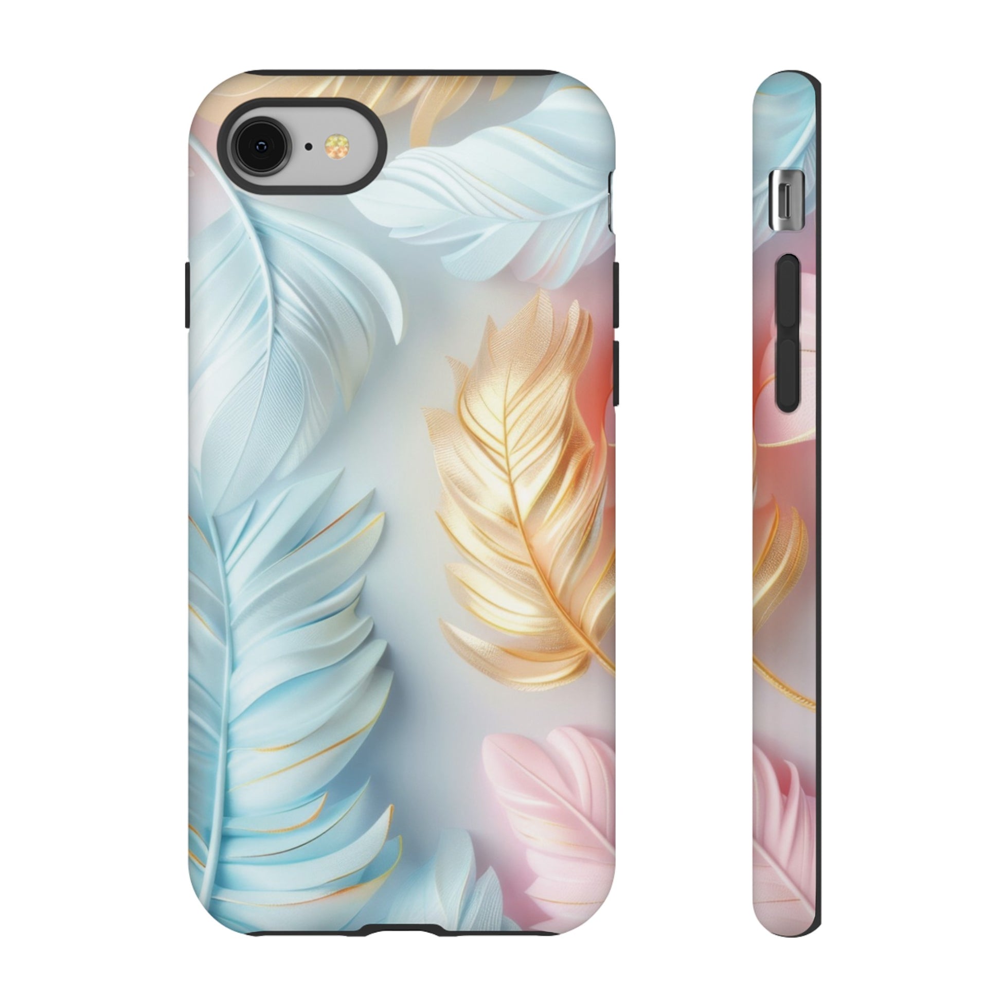 Pastel Feathers Protective Phone Case Gift for Her Phone 15, Samsung iPhone Samsung Gift for Her Case iPhone 15, Samsung iPhone Samsung Accessory Gift for Her