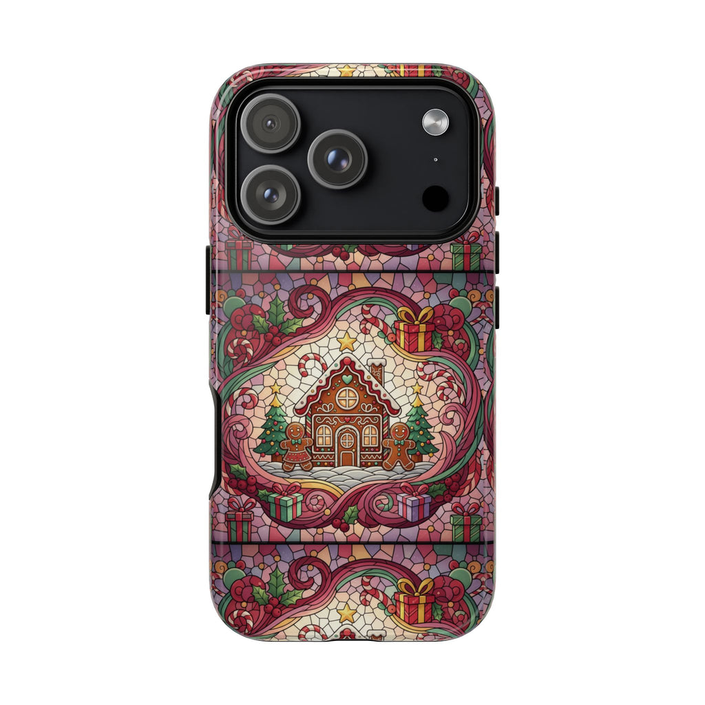 iPhone Case 17, 16  Gingerbread Stained Glass Tough Case Samsung perfect phone case