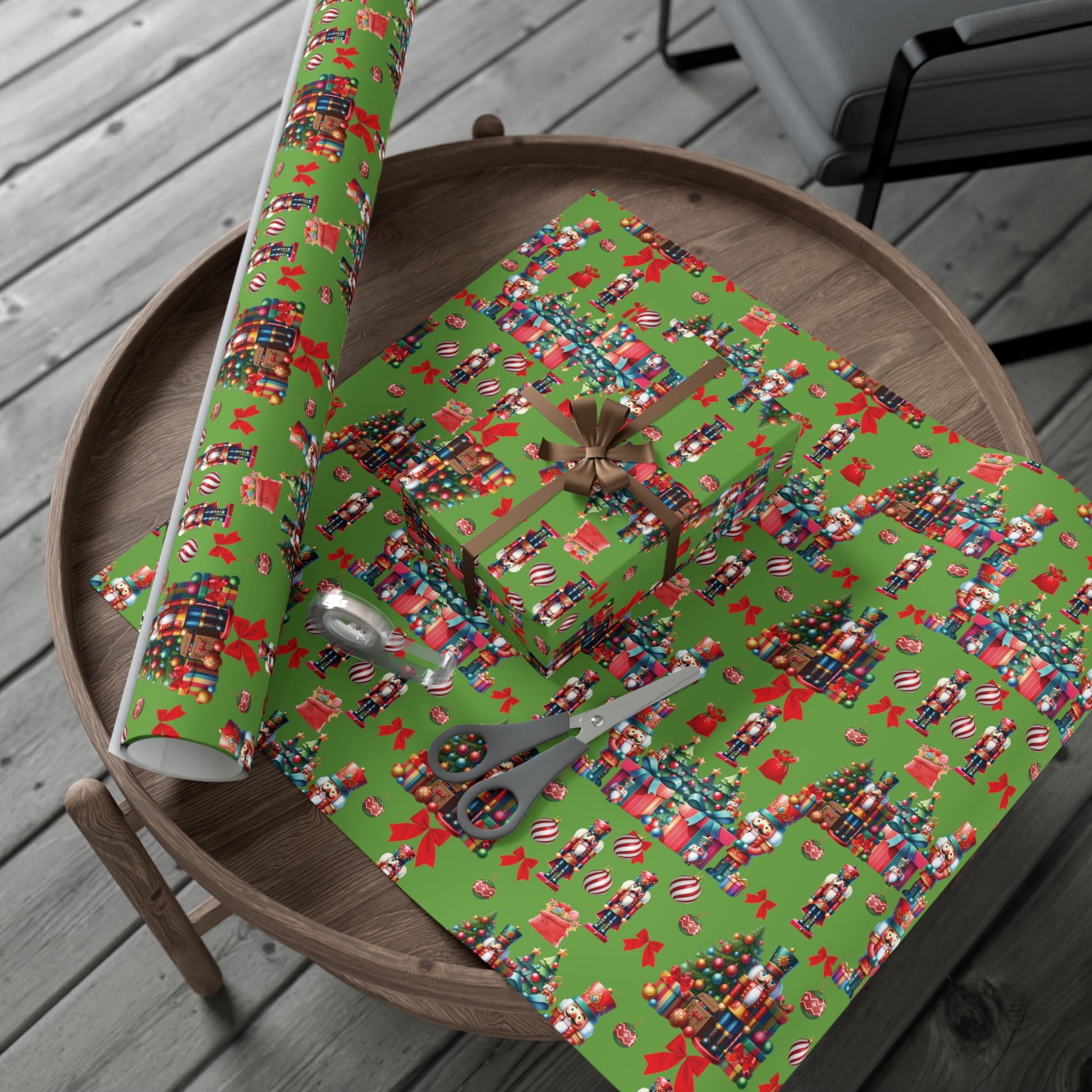 Nutcrackers Christmas Wrapping Paper | Classic Holiday Designs | Nostalgic Gift Wrap | Mid-Century Holiday Patterns | Unique Retro Christmas Decorations | Festive Retro Style Christmas - MRSBYVALLE