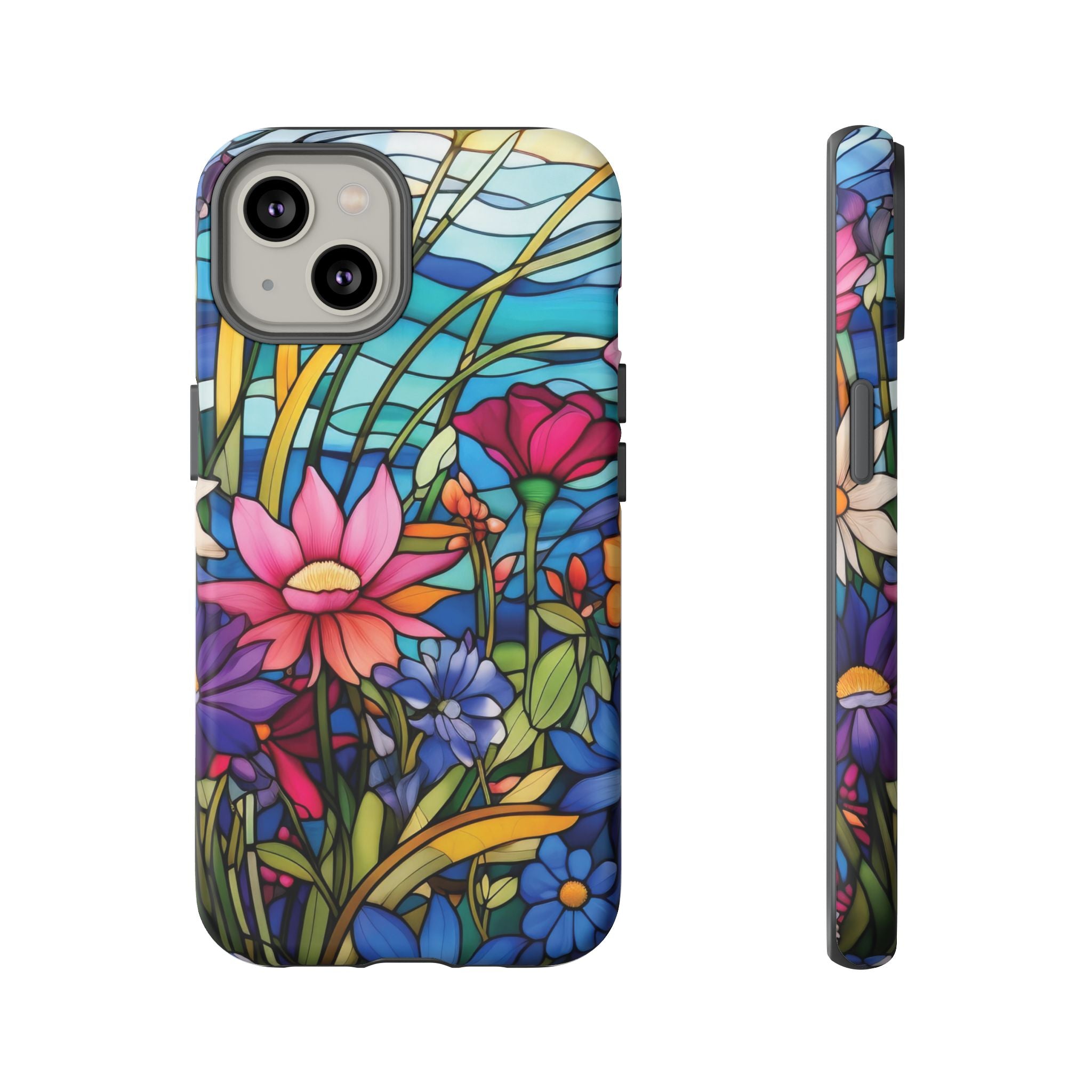 Wildflowers Stain Glass Illusion Phone Case Unique Holiday Protection for Your Device | Stylish & Durable Cover Gift for Her Phone 15, Samsung iPhone Samsung Accessory Gift for Her