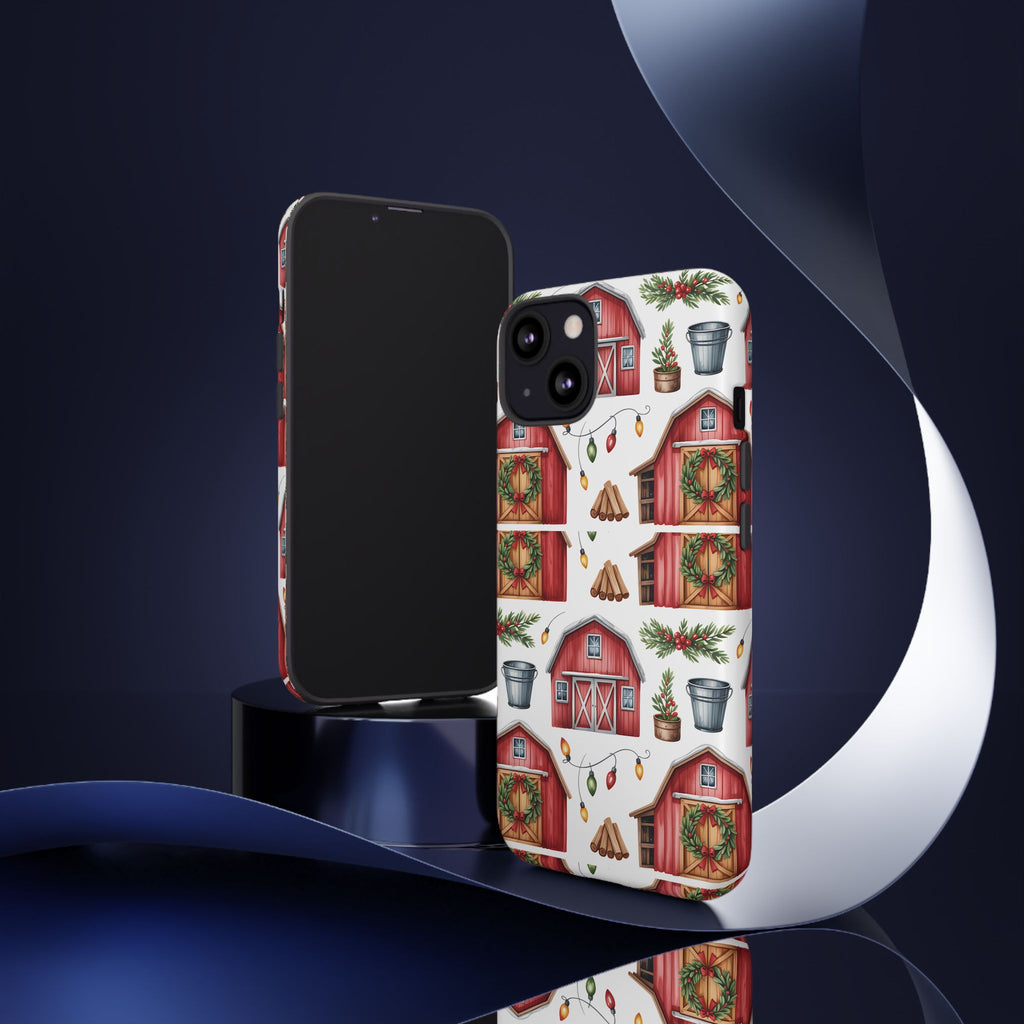 Farmhouse Christmas Design Phone Case - Stylish, Protective Cover for All Models Gift for Mom Accessory Gift for Her