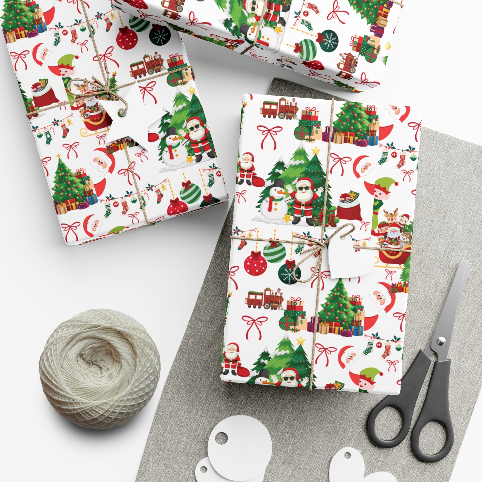 Fun Santa Christmas Theme Wrapping Paper Premium Festive Gift Wrap Roll, Classic Holiday Design, Great for Presents, Durable, Vibrant, and Perfect for Seasonal Gifting