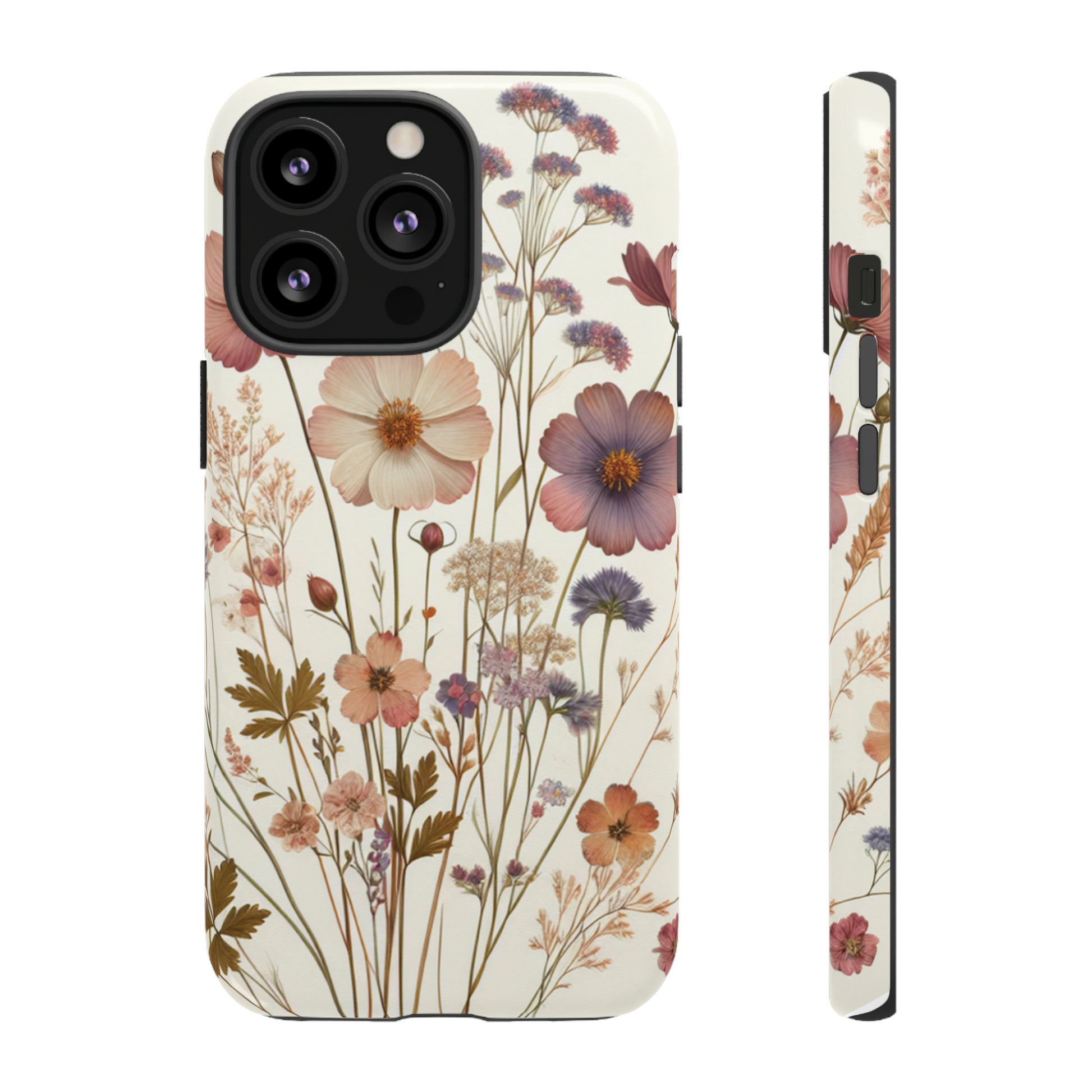 Wildflower Boho Luxury Phone Tough Case Floral Elegant Durable Stylish for Modern Devices iPhone 15, Samsung iPhone Samsung Accessory Gift for Her.