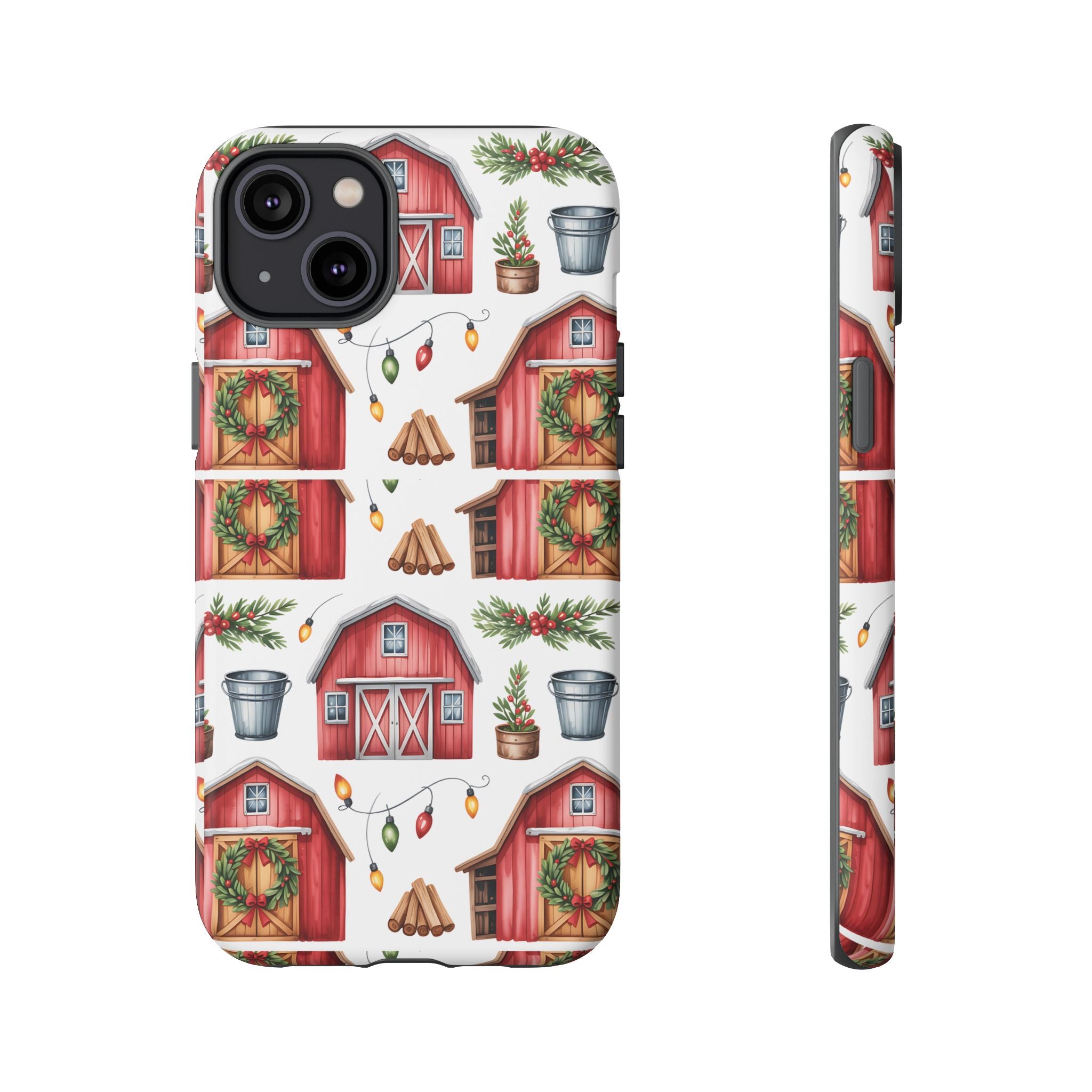 Farmhouse Christmas Design Phone Case - Stylish, Protective Cover for All Models Gift for Mom Accessory Gift for Her