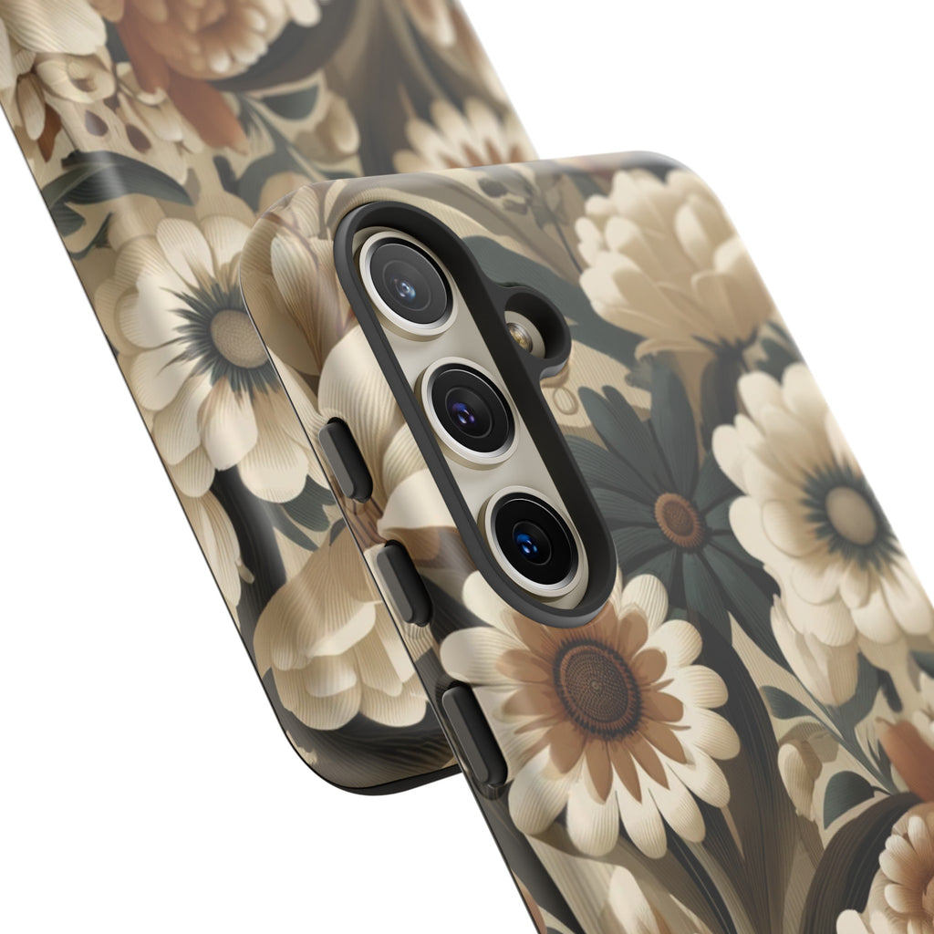 Mid-century Modern Floral Phone Case Durable for iPhone Samsung Gift iPhone 15, 14, 13 Samsung Pixel Gift for Mom Accessory Gift for Her