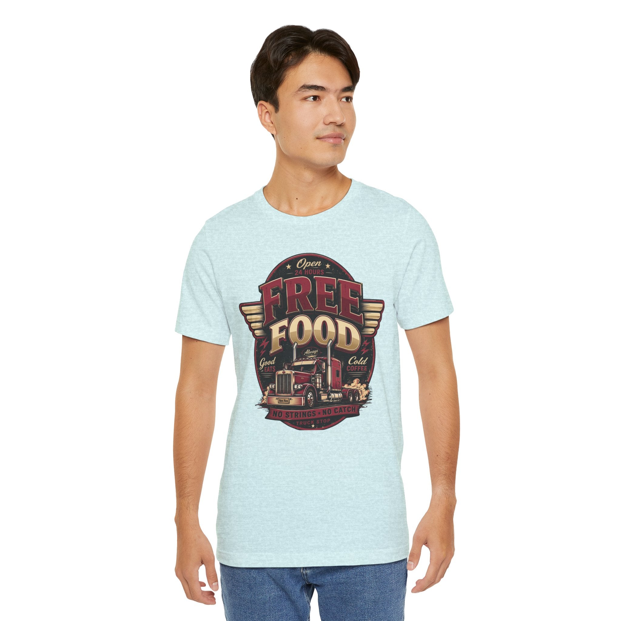 Funny "Free Food" Food Truck T-Shirt Perfect for Dad or Husband