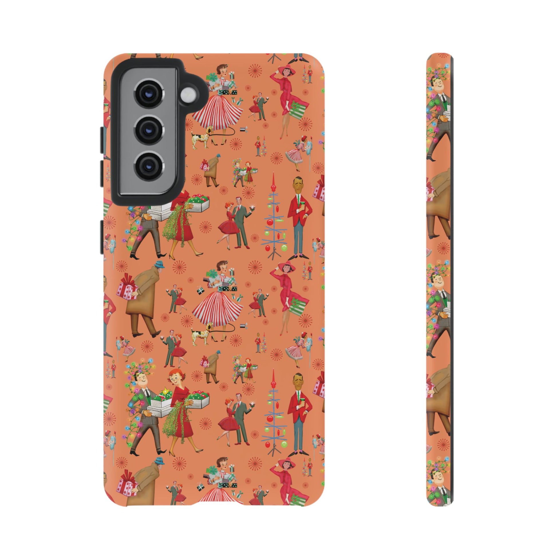 Retro Christmas 50s Phone Case Unique Holiday Protection for Your Device | Stylish & Durable Cover Gift for Her Phone 17, 16, 15, Samsung iPhone Accessory Gift for Her