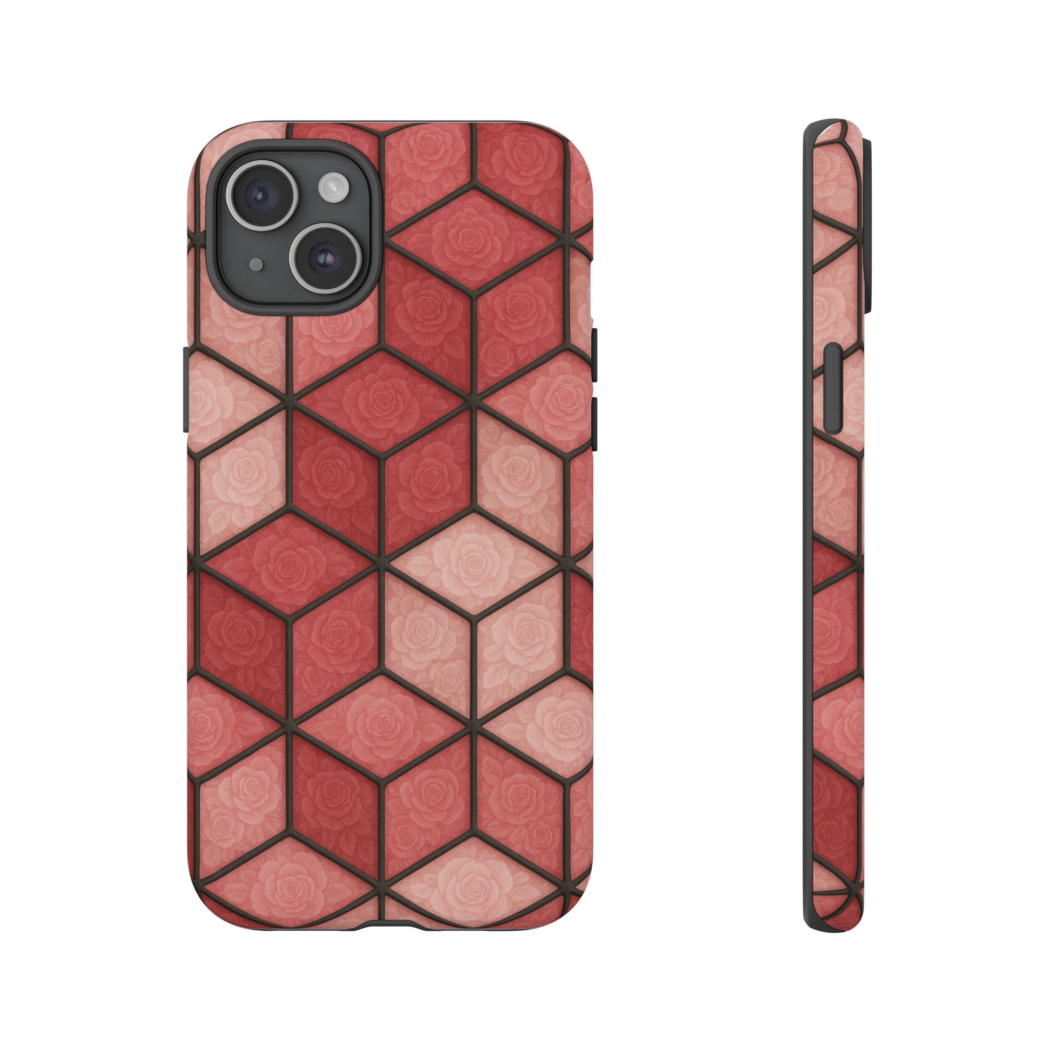 Geometric Stained Glass Illusion Phone Case Colorful Abstract Art, Aesthetic Protective Cover for iPhone, Samsung & Google, Unique Gift Idea Mom