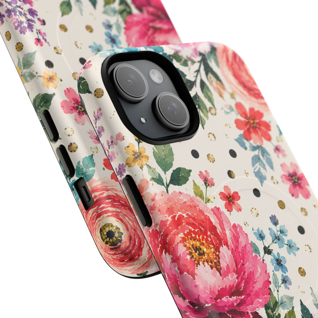 Watercolor Floral Peonies phone case | magnetic slim protective case