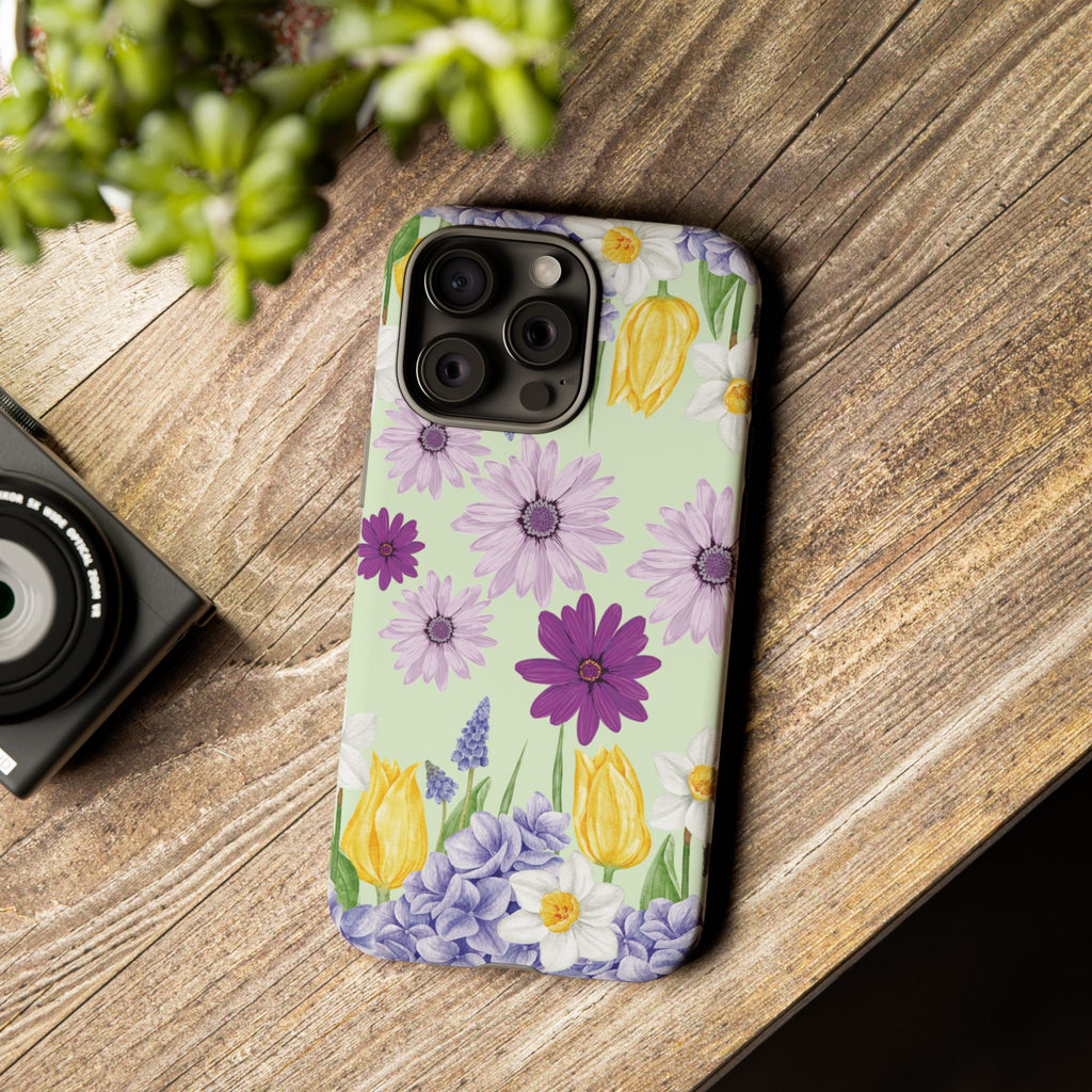 Lavender Yellow Flower Phone Case – Stylish Protective Cover for iPhone & Samsung, Botanical Design, Perfect Gift for Spring & Everyday Elegance