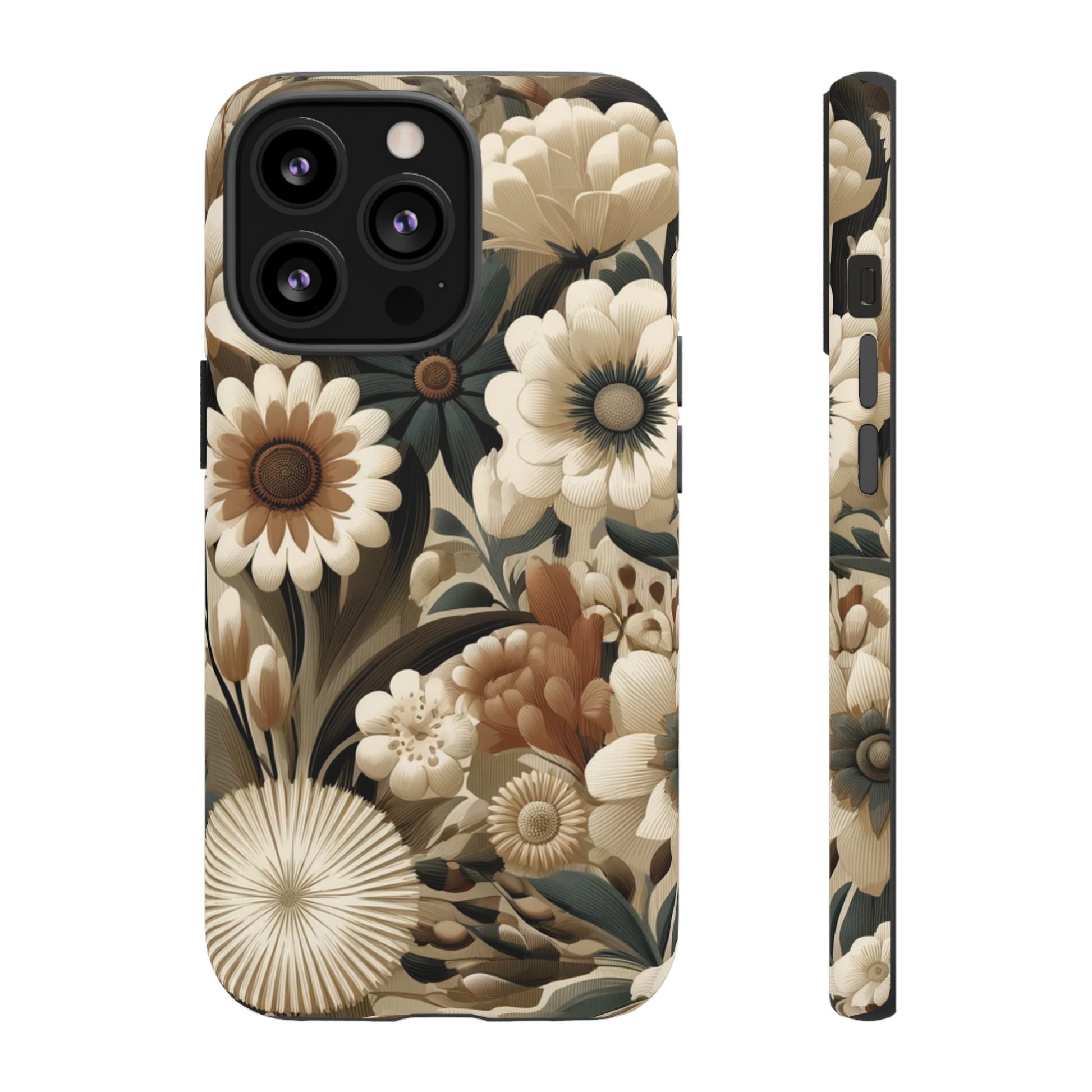 Mid-century Modern Floral Phone Case Durable for iPhone Samsung Gift iPhone 15, 14, 13 Samsung Pixel Gift for Mom Accessory Gift for Her