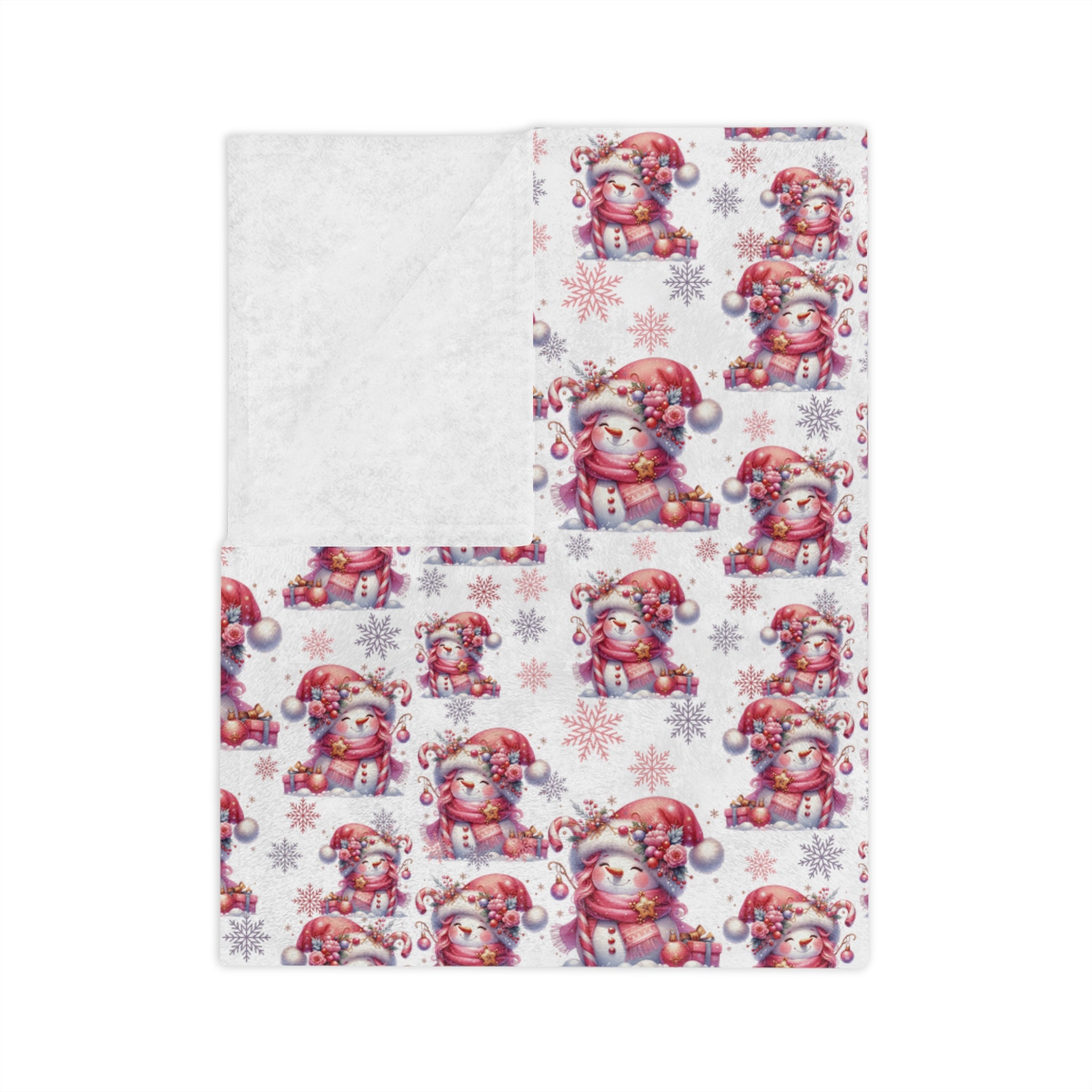 Pink Christmas Snowwomen Minky Blanket Throw Ultra-Soft Minky Blanket Cozy Comfort Blanket Elegant Home Decor Plush Microfiber for Maximum Comfort Blanket, Perfect for Snuggling Decor, Cozy All-Season Warmth, Housewarming Gift Throw - MRSBYVALLE