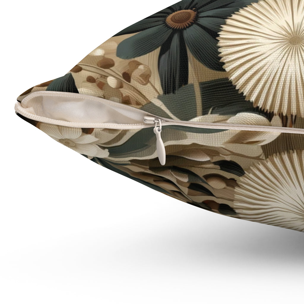 Mid-century Modern Floral Square Pillow Elegant Holiday Decor Perfect for all Seasonal Decorations Perfect Accent for Living Rooms, Bedrooms, Soft, Durable, Pillow Gift New House, Bridal Shower Gift - MRSBYVALLE