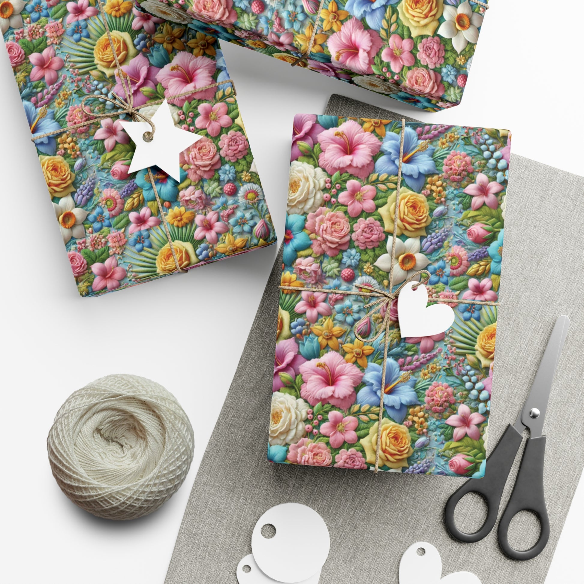 Gift Wrap Pastel Floral Wrapping Paper Elegant Flower Design, Premium Quality Gift Wrap for All Occasions, Beautiful Versatile for Birthdays, Weddings, and More Decor - MRSBYVALLE