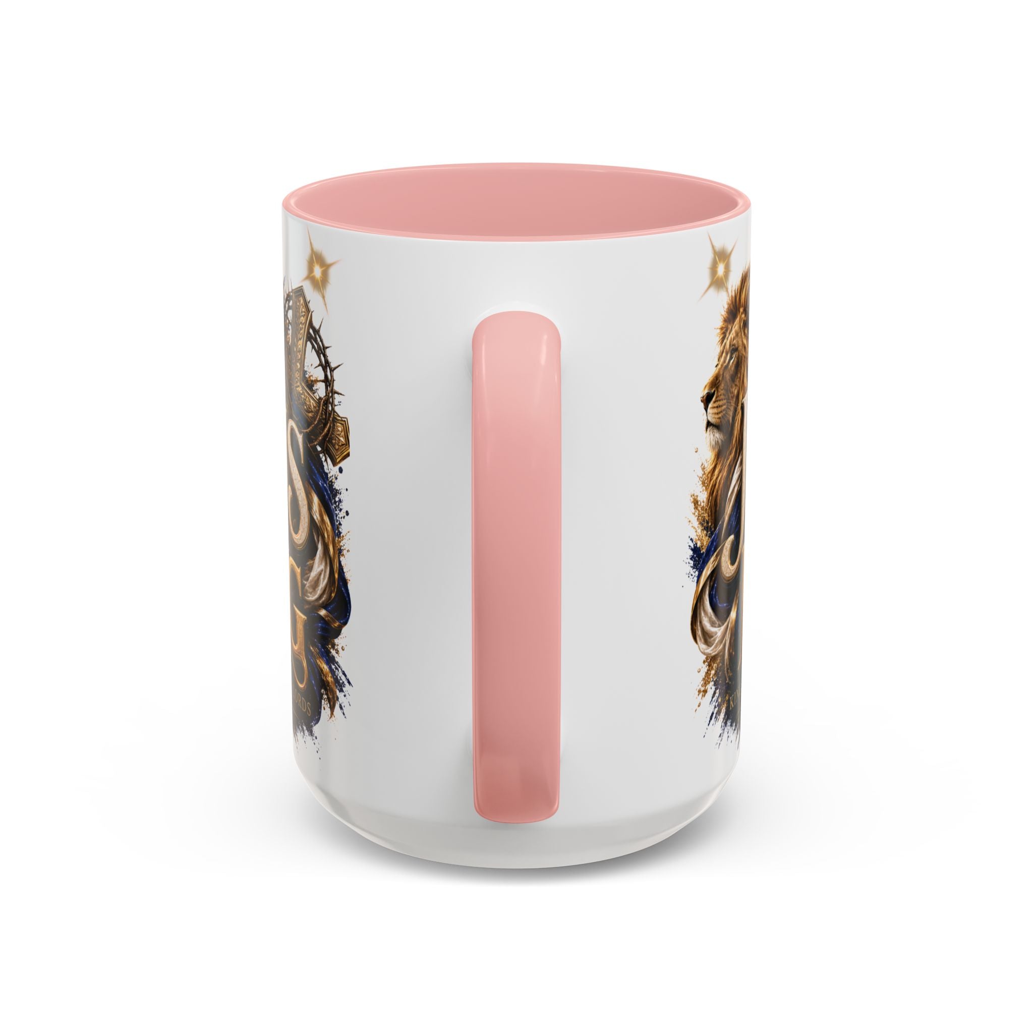 Jesus Is King Coffee Mug Christian Faith Accent Mug (11/15oz) Gift for Dad Mom