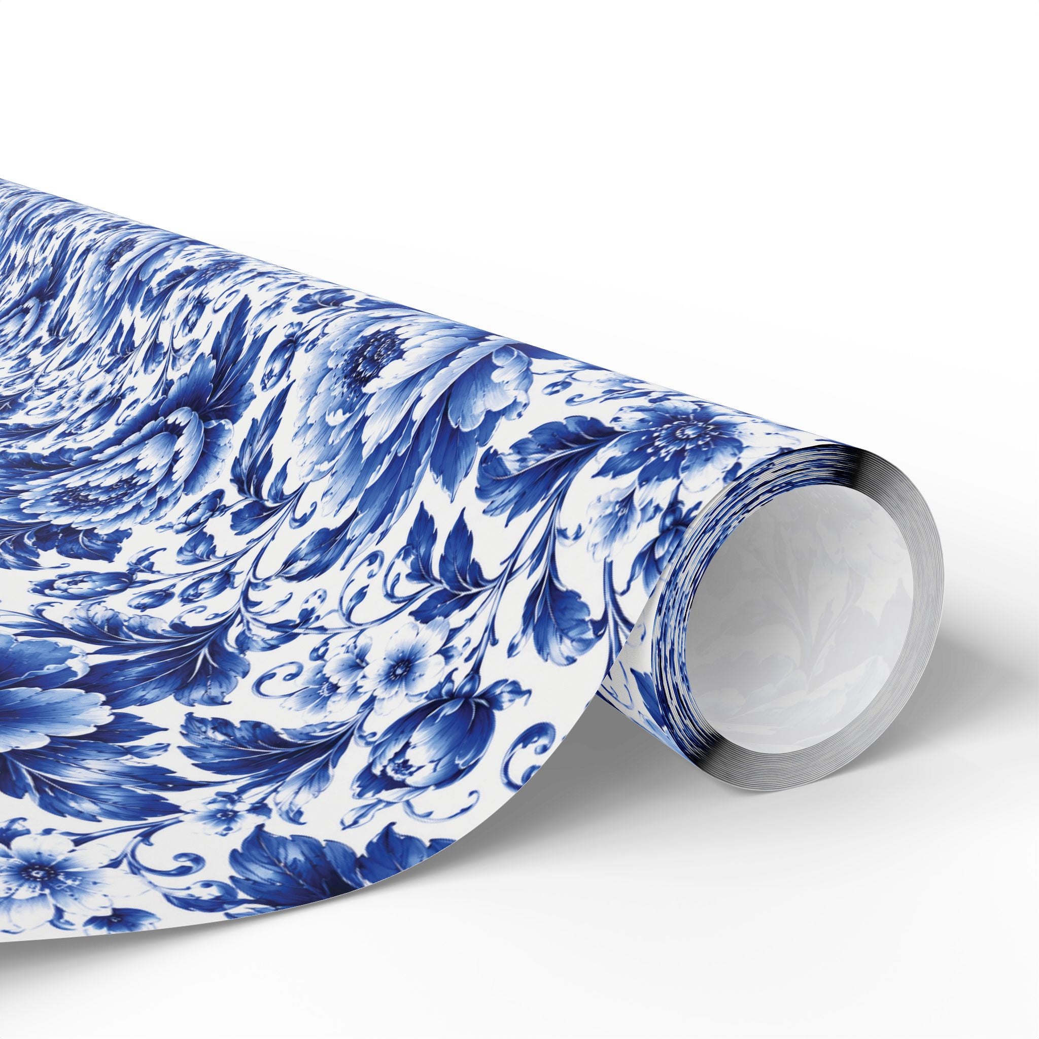 Blue & White Chinoiserie Peony Floral Luxury Gift Wrapping Paper Elegant Gift Wrap for Weddings & Holidays