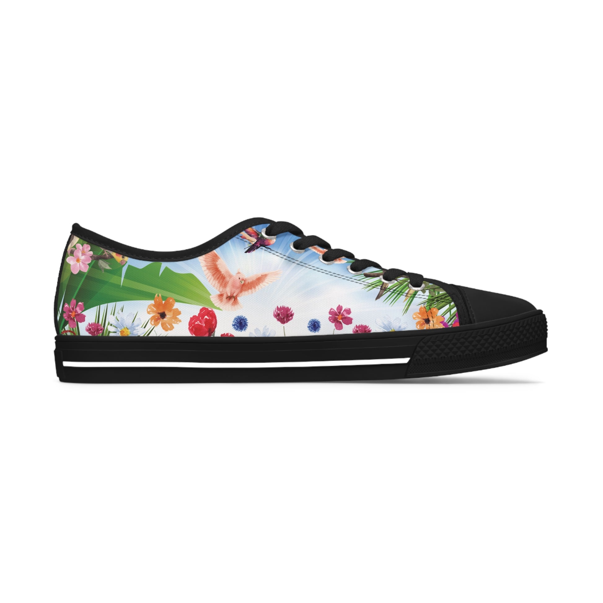 Tropical Birds Women's Low Top Sneakers Breathable Polyester Canvas, Lightweight Stylish Comfortable All-Day Wear, Perfect for Walking and Everyday Activities - MRSBYVALLE