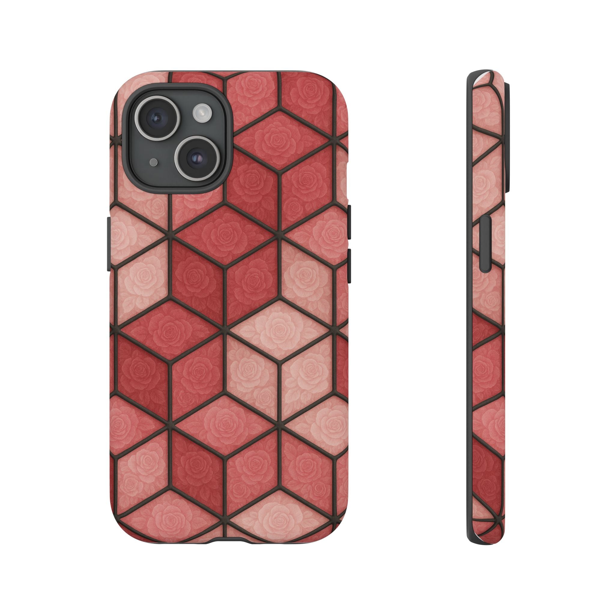 Geometric Stained Glass Illusion Phone Case Colorful Abstract Art, Aesthetic Protective Cover for iPhone, Samsung & Google, Unique Gift Idea Mom