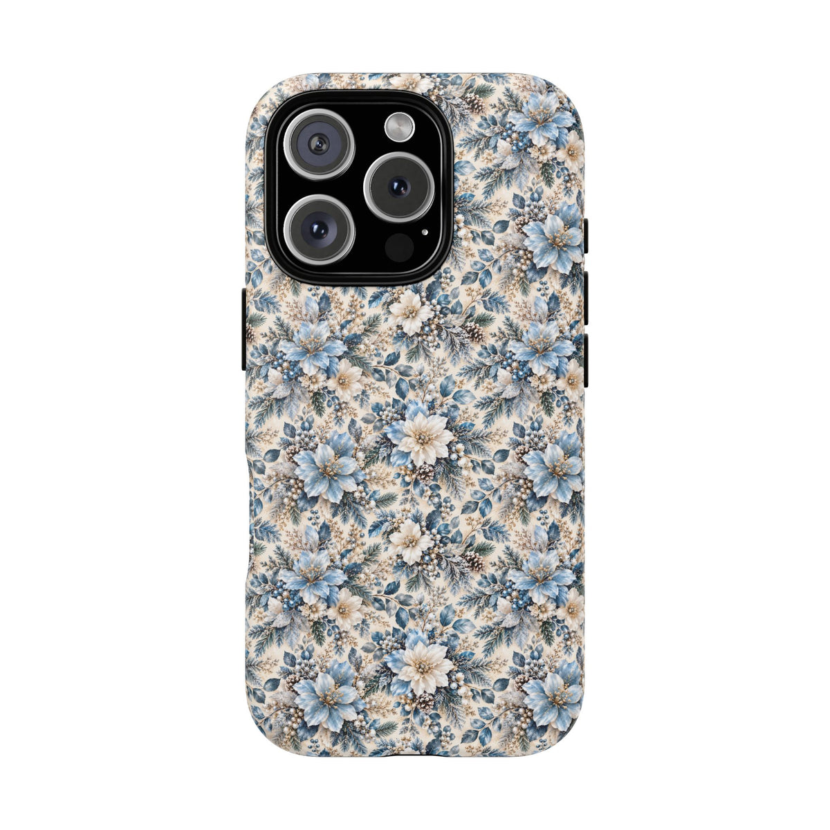 Icy Blue Floral MagSafe Tough Phone Case