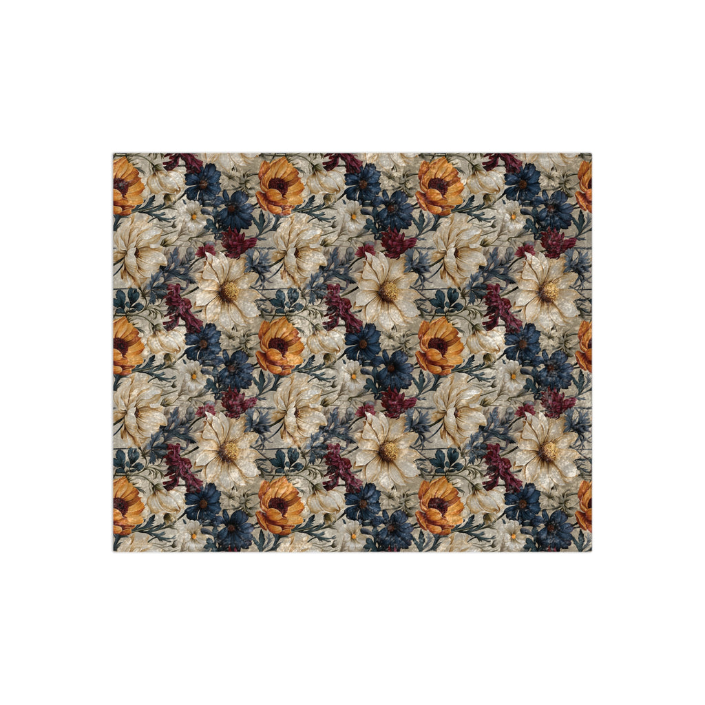 Luxurious Crushed Velvet Blanket 50x60 Inches | Elegant Winter Floral Design in Navy, Amethyst, White & More | Ultra-Soft, Cozy & Stylish for HomeWinter Warmth, Festive Retro-Inspired Perfect for sofas - MRSBYVALLE